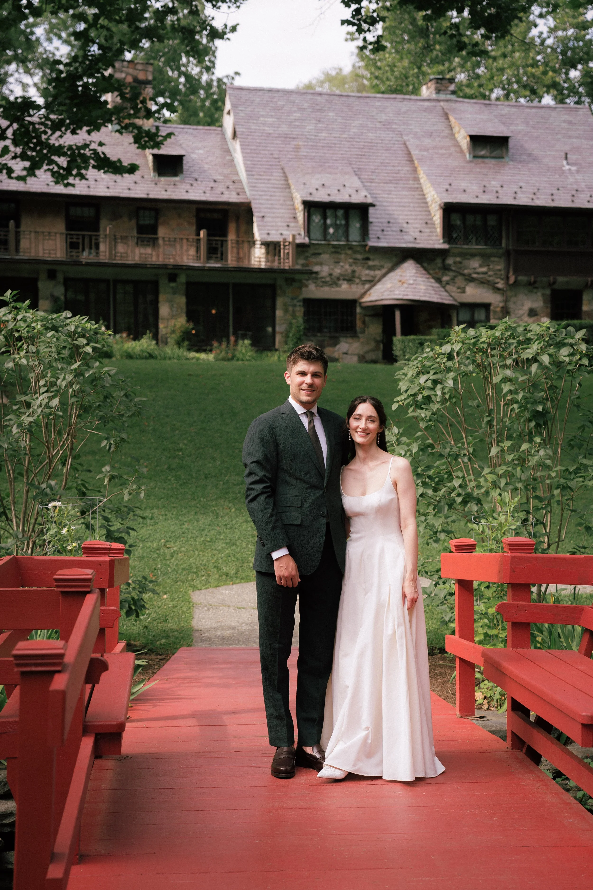 A couple's portrait in color digital photography, getting married at Troutbeck in Amenia, New York