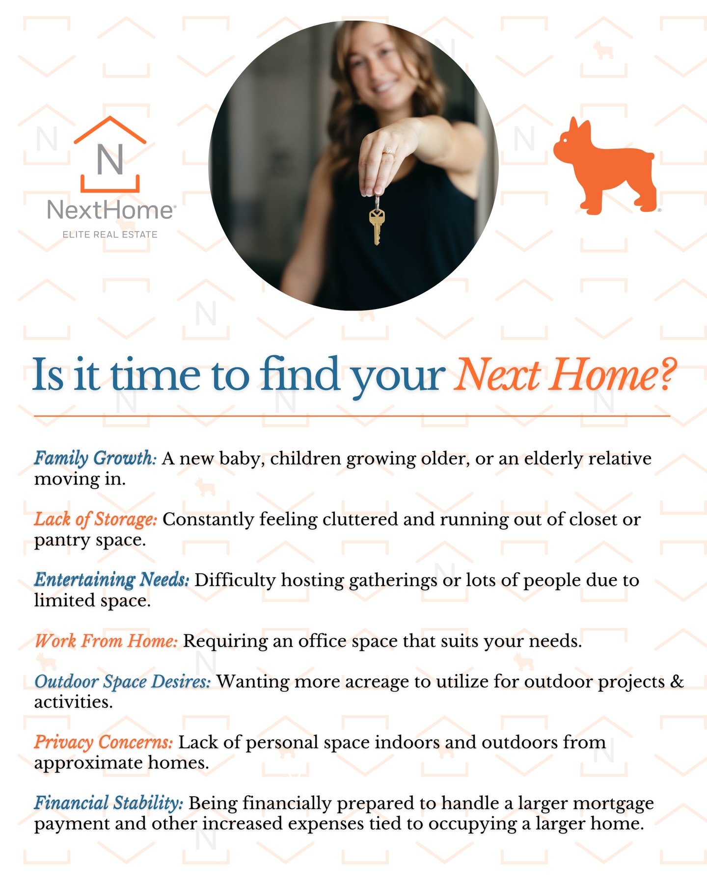 Thinking about upsizing? Here are a few things worth considering if you&rsquo;re looking for a change.👇

1️⃣ Family changes &ndash; A growing family, kids getting older, or an extra family member moving in can quickly change what &ldquo;enough space