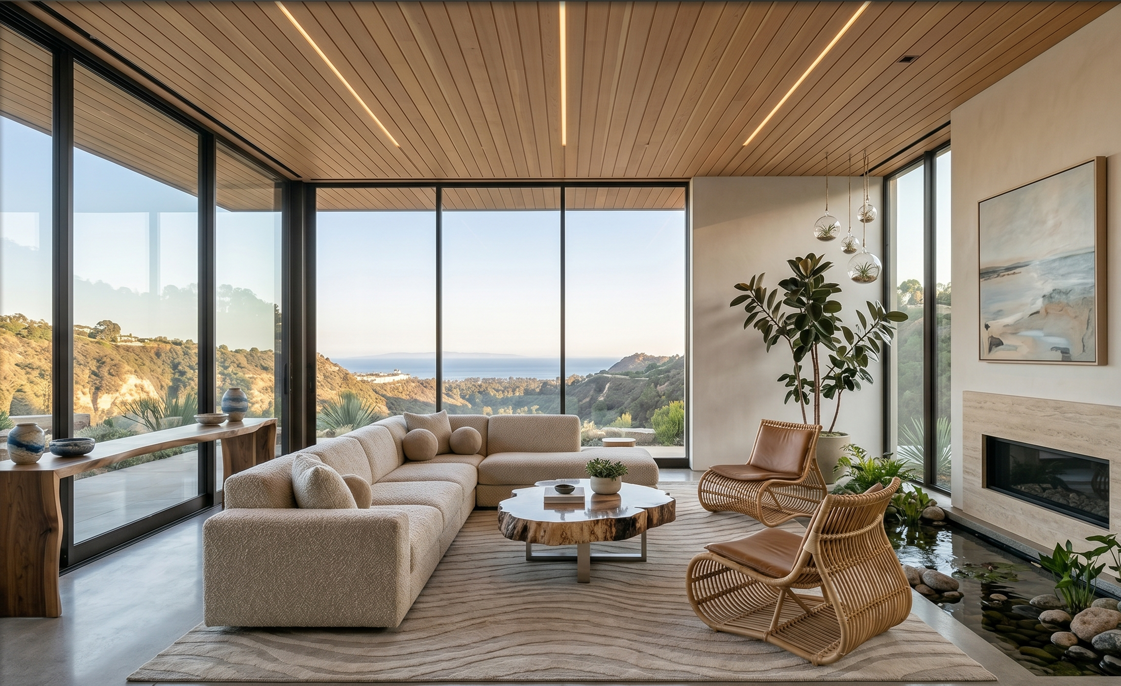 Mindful Modernism: Interior Design Concepts for a Pacific Palisades Bluff Estate