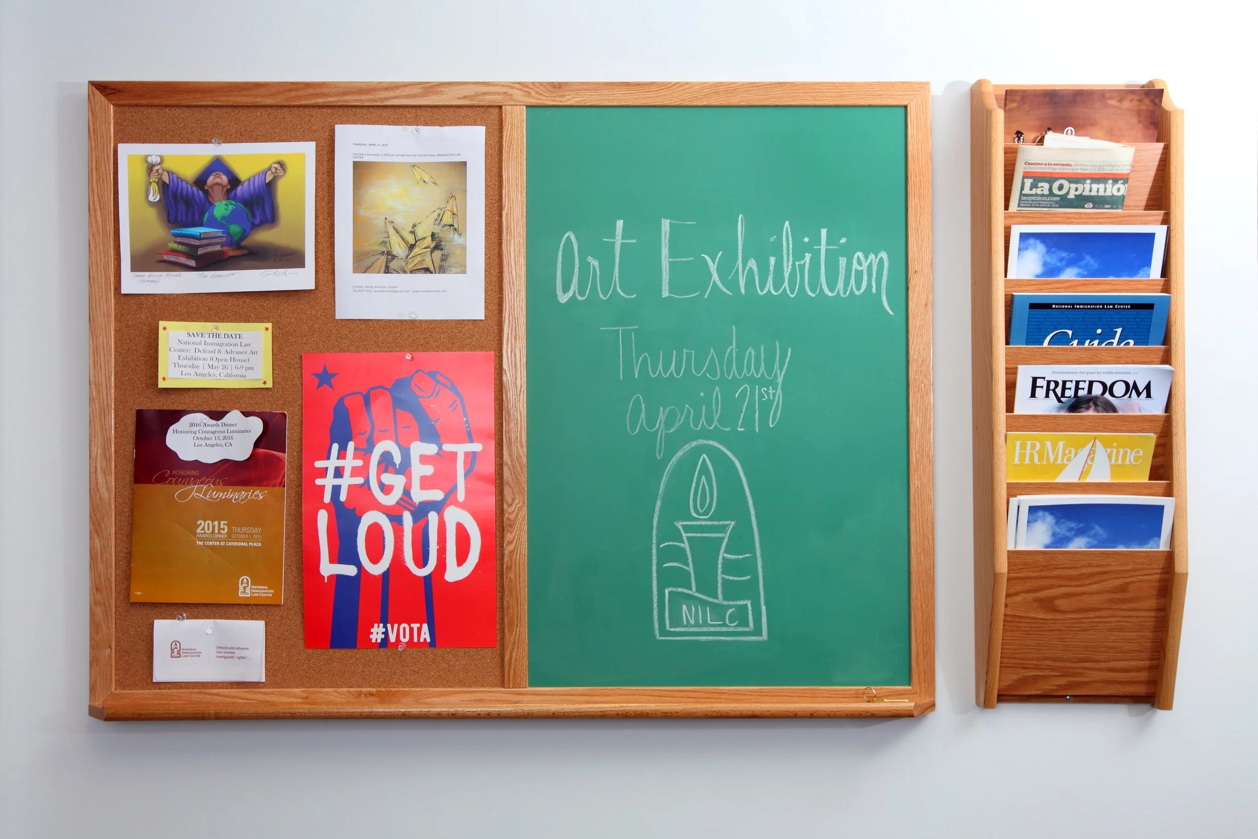 Photo by: Chas Metivier
A corkboard and chalkboard are used to display news of upcoming events and happenings. 