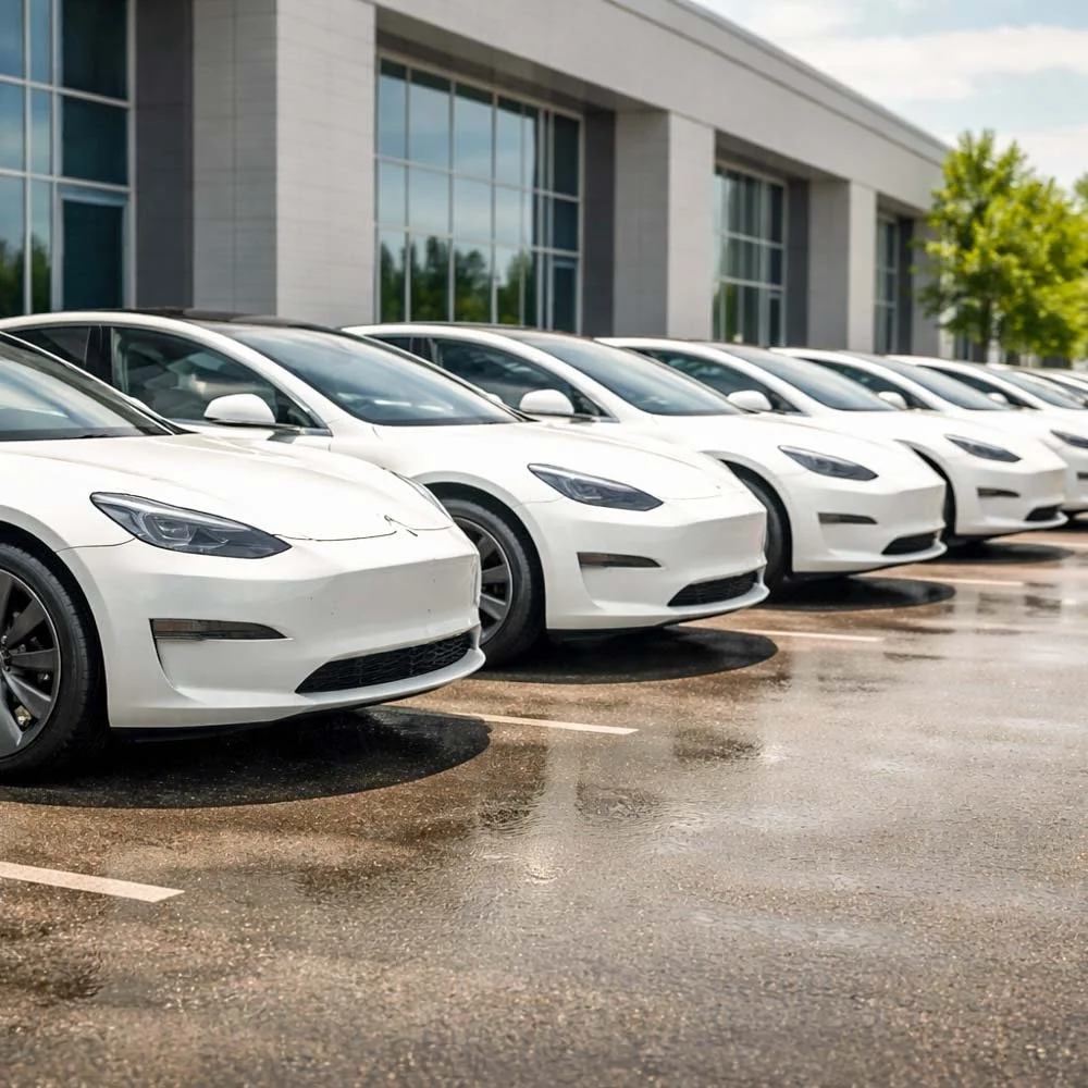 Fleet and commercial vehicles at Crystal Clean Car Wash on Potranco Road in San Antonio, TX.