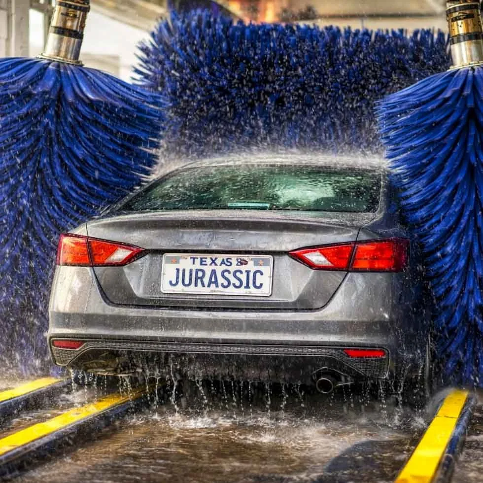 Express automatic car wash at Jurassic Car Wash in Austin, Texas