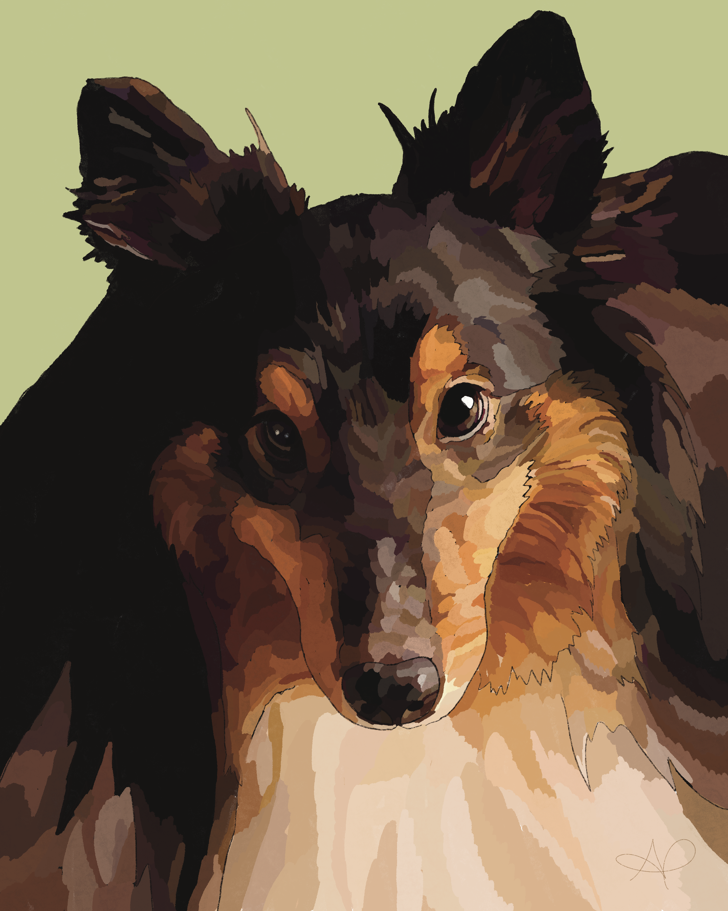Custom Illustrated Pet Portrait – Digital Download