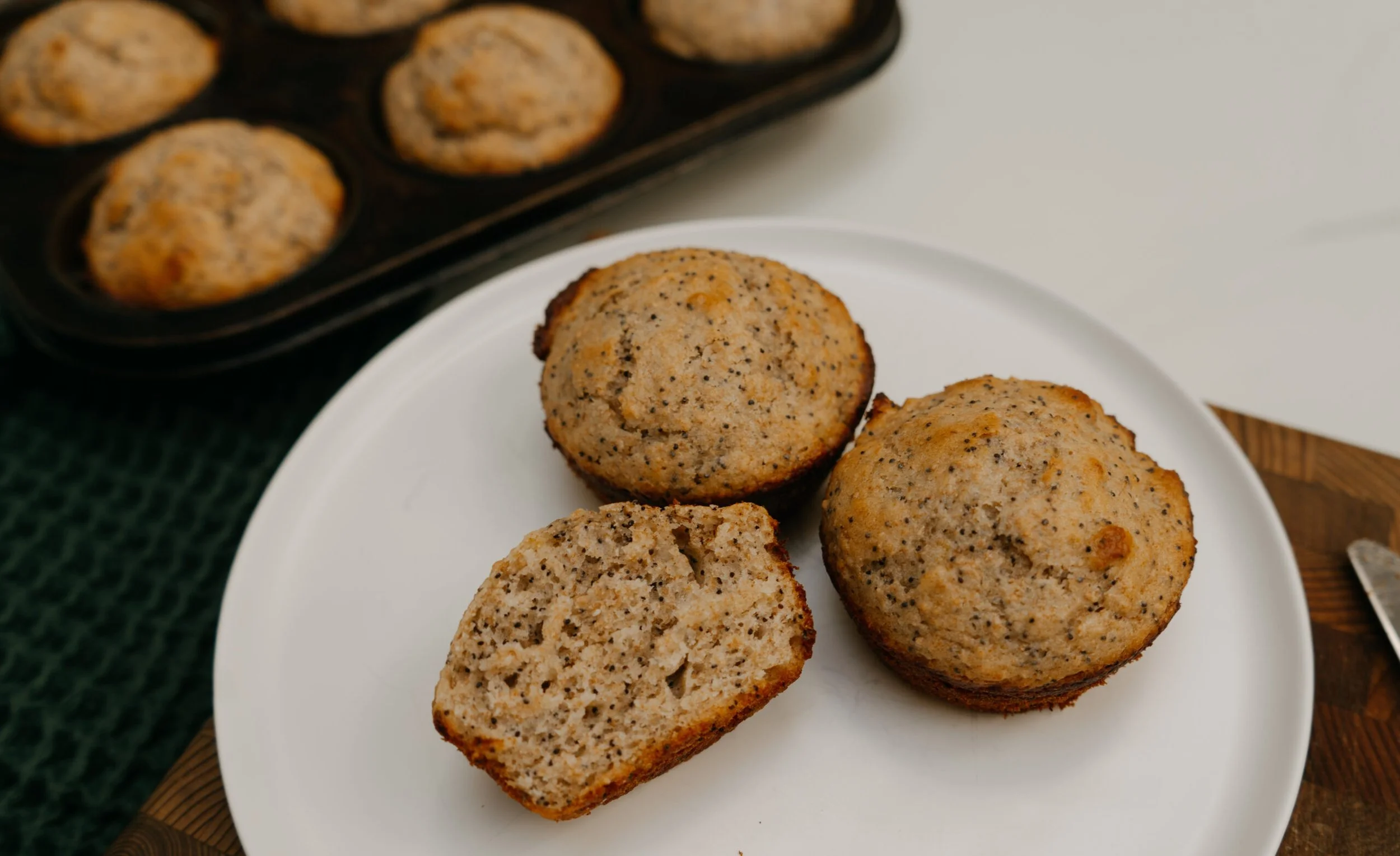 lemon poppy seed muffins - refined sugar free