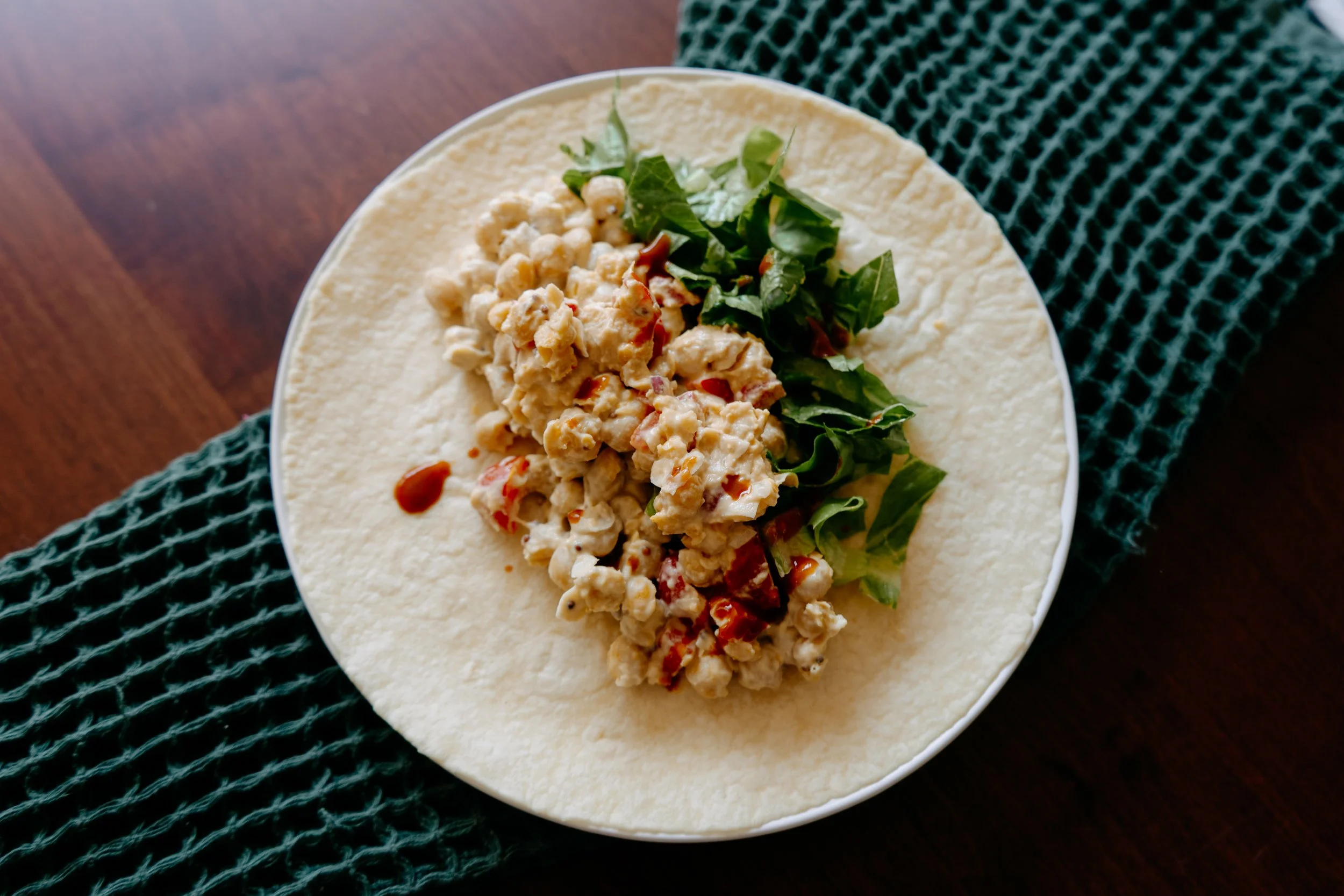 ultra fast chickpea salad wrap