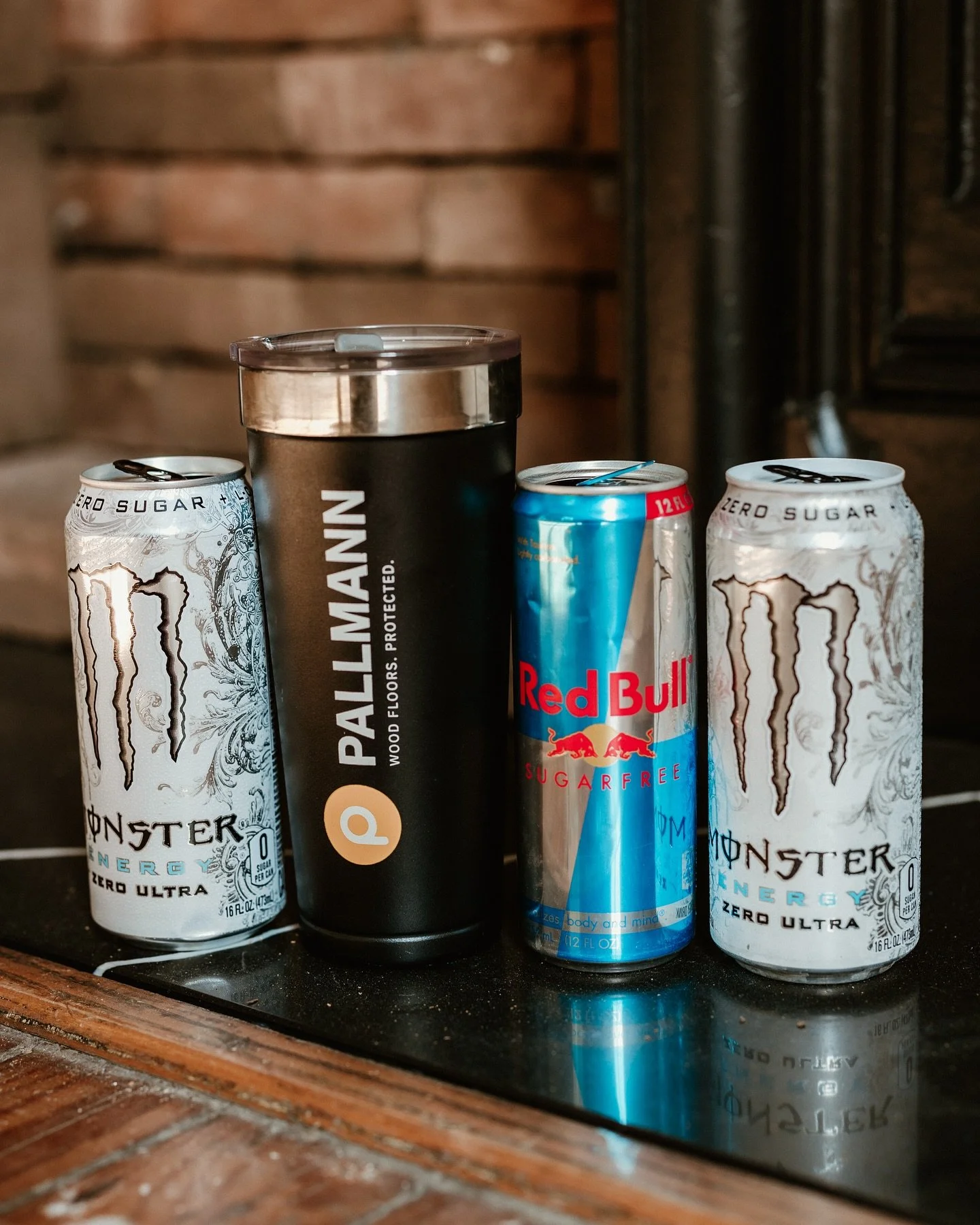 It&rsquo;s MONDAY!

Our guys are headed to a Pallman training over the next couple of days. 
Here&rsquo;s our Monday morning bevs of choice:

Charlie - white monster
Sarah - cream with a splash of coffee
William - sugar free redbull
Nick - white mons