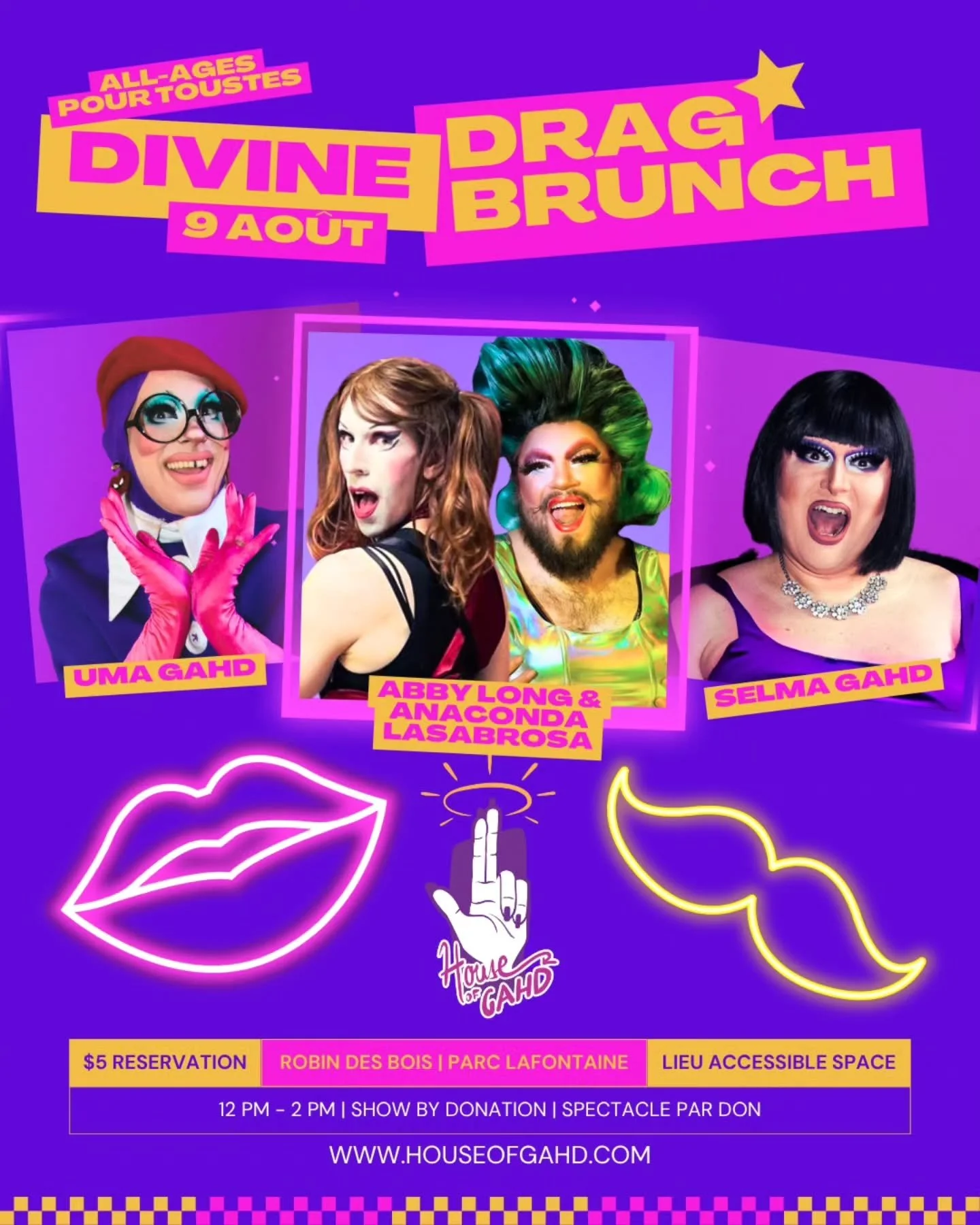 Divine Drag Brunch August 9th with special guest @abbylongandsodoyou
&amp; @anacondalasabrosa

This is the 🏳️&zwj;🌈 PRIDE 🏳️&zwj;⚧️ edition and the only show left with Uma and Selma until come back from tour in September!

Join us for drag brunch 
