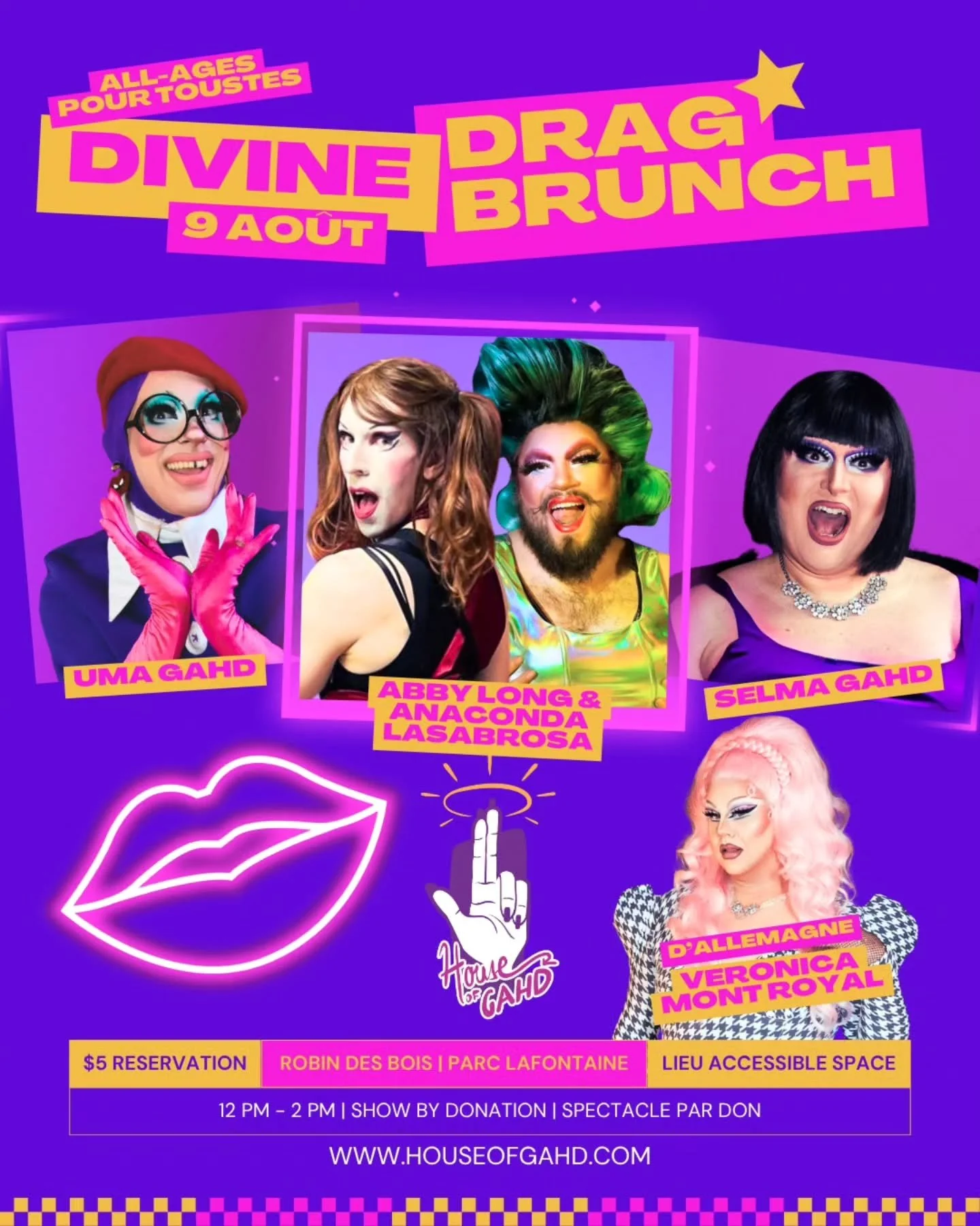 Biggest Divine Drag Brunch EVER! All the way from Germany @_veronicamontroyal_ joins us for the pride brunch this Saturday. 

Oui oui, Veronica nous rejoins d'Allemagne! Rejoins-nous ce samedi au @restorobindesbois pour notre Drag Brunch pour toustes