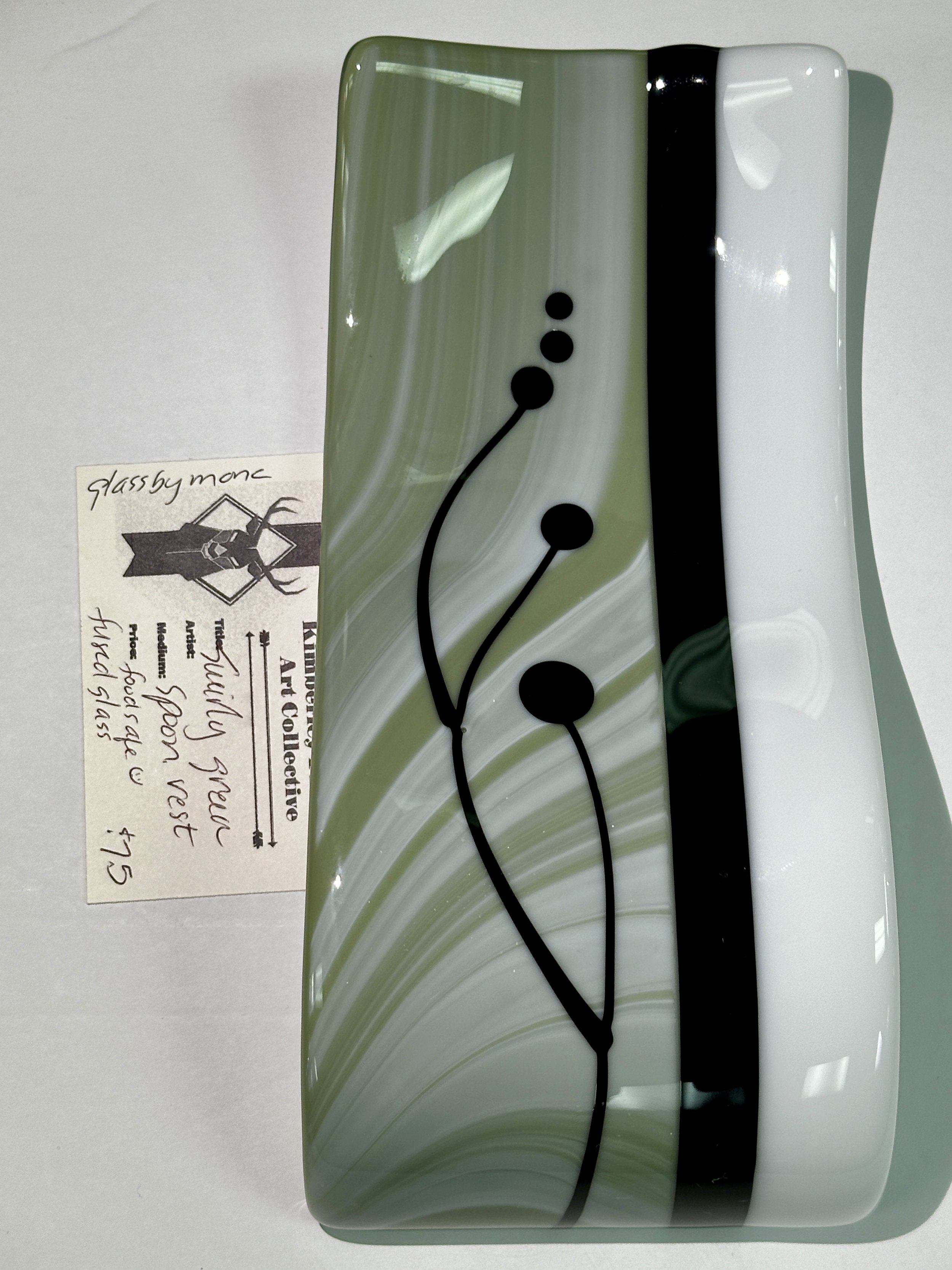 Spoon Rest_Swirly Green White Stripe Out_$75_10x4x3_Image 1.jpg