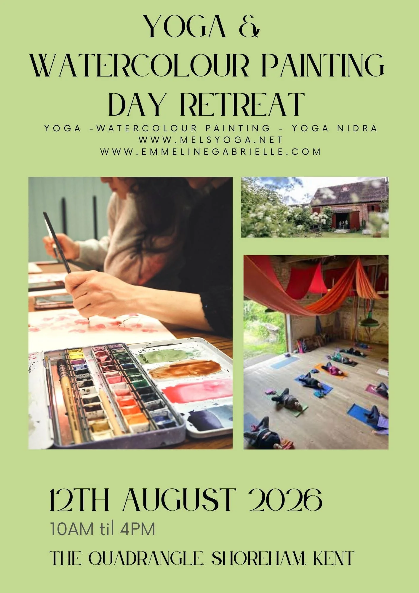 Yoga &amp; Watercolour Painting Day Retreat - Kent