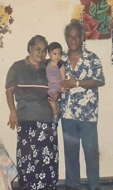 Huao and Tangisia with granddaughter Lilipeti Suiti Faavae