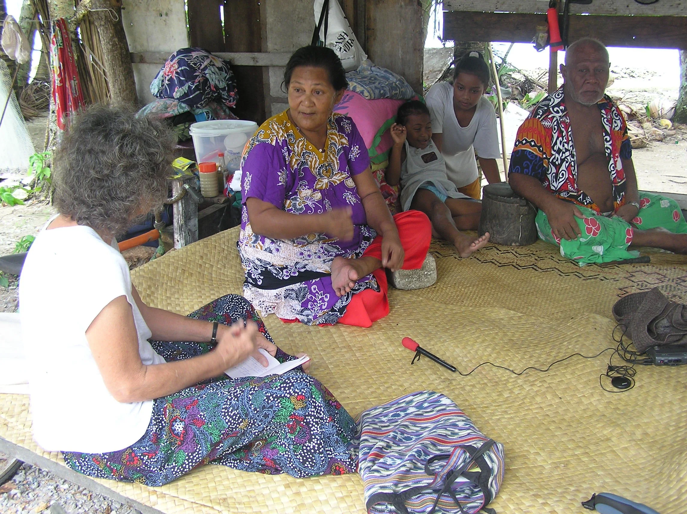 With Eseta and Pelesese - January 2004 Nanumea