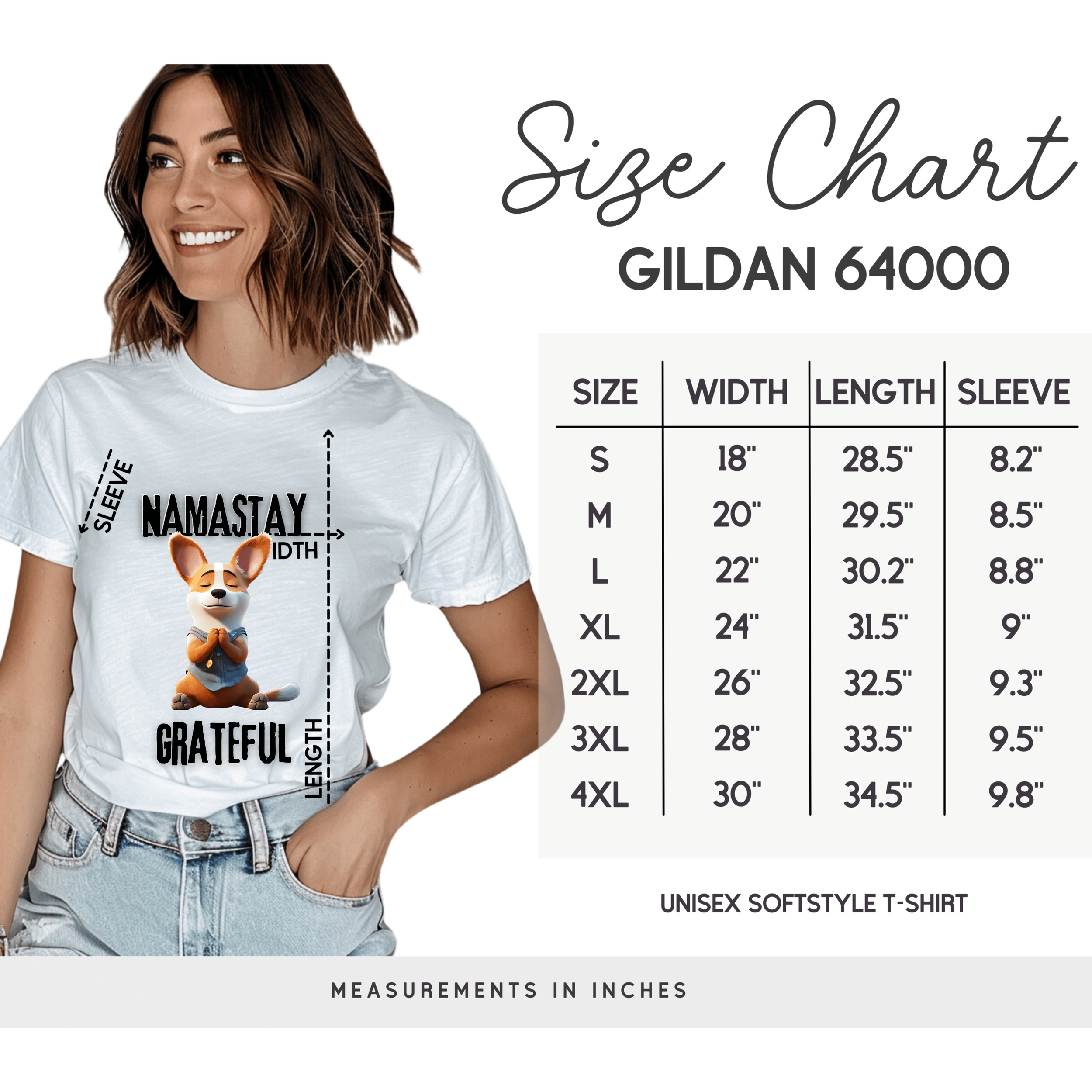Namastay grateful size chart.png