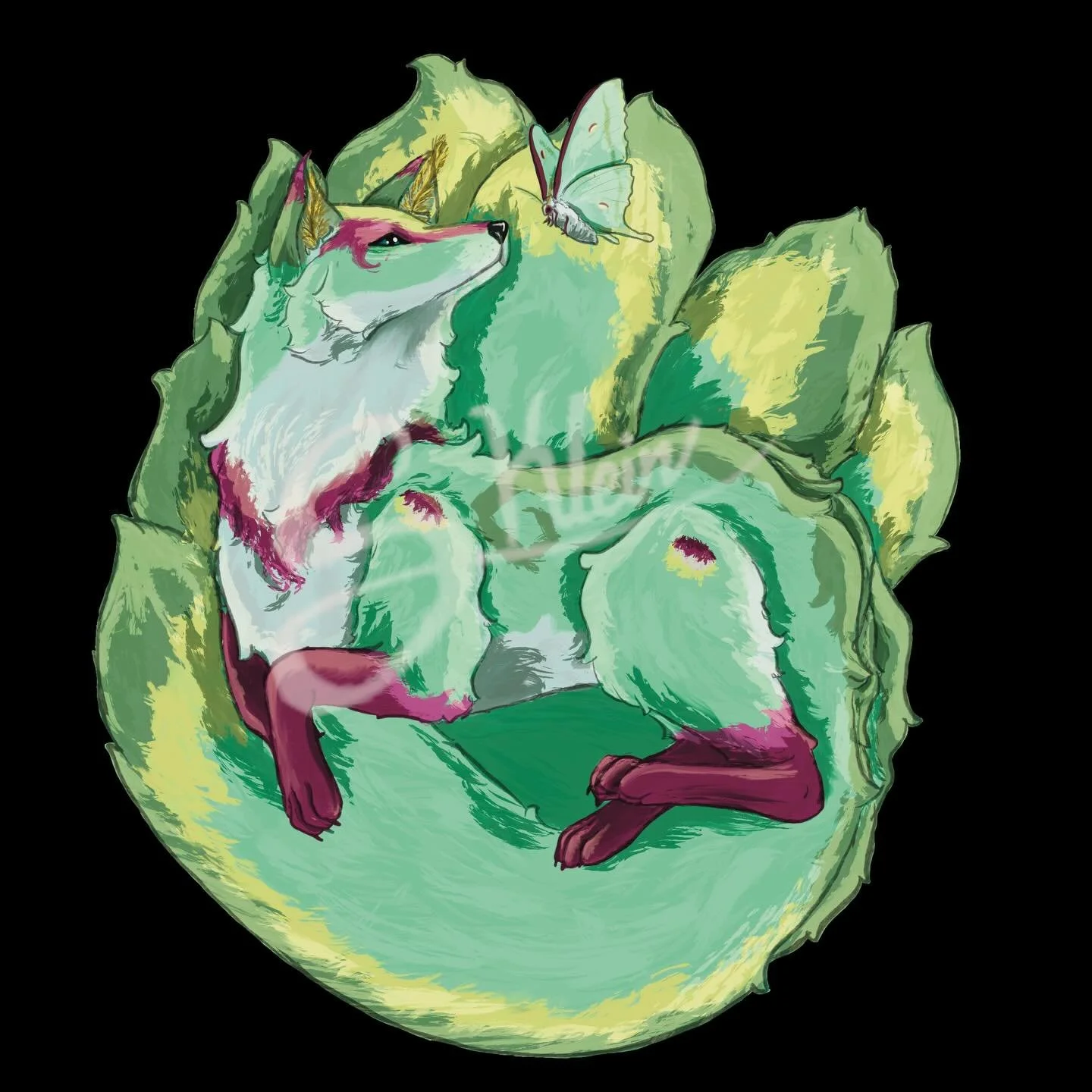 Asian Luna Moth x Kitsune!
Is it an odd combo? Yes, but isn&rsquo;t she so fluffy and pretty with her lil friend? (Currently available as a sticker and keychain on the shop!)
#dolphinproductions #kitsune #lunamoth #kitsuneart #mothart