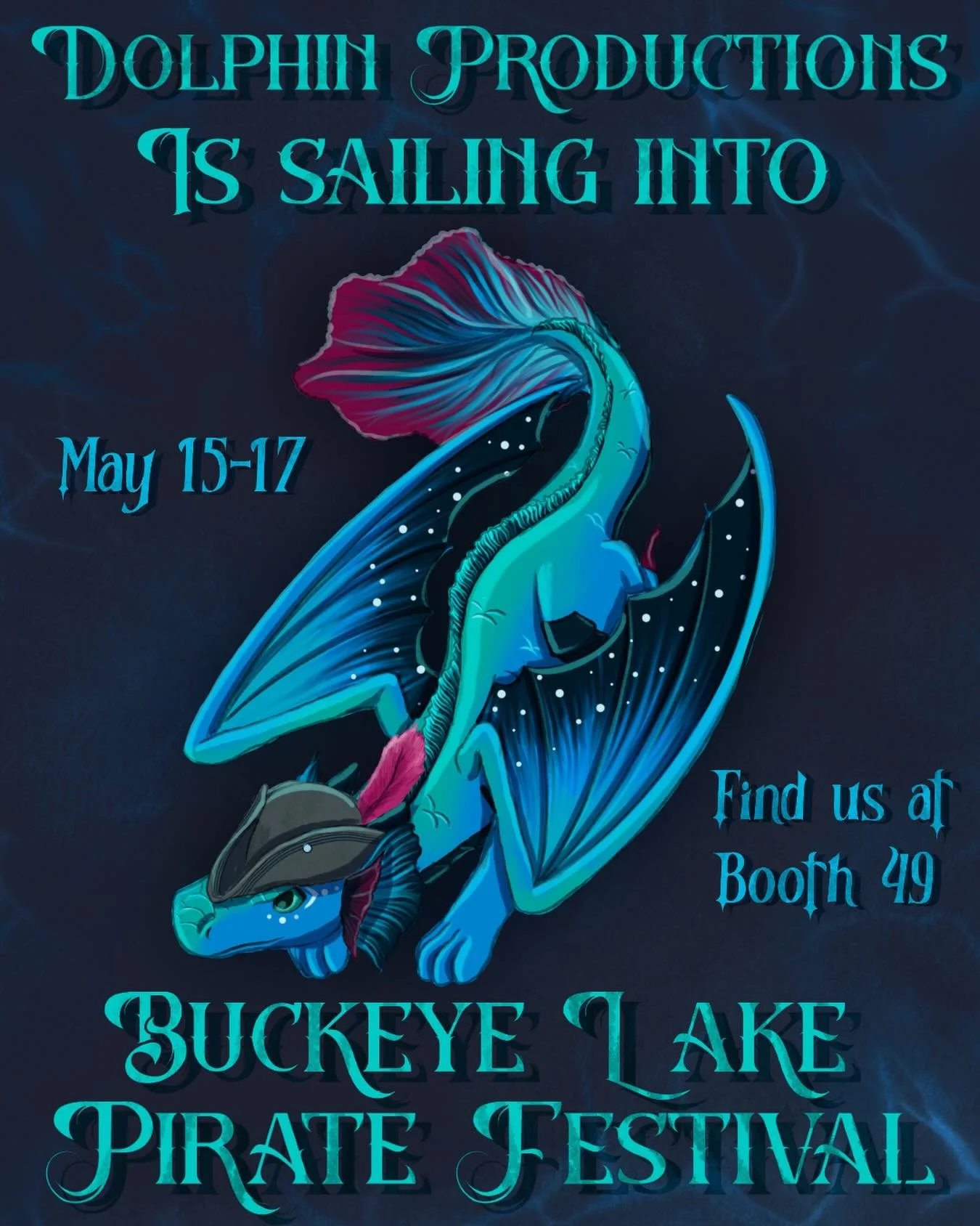 Everyone needs a familiar, and pirates sailing the rough seas are no exception! Attend the @blpiratefest to live out your pirate fantasy and stop by booth 49 in the marketplace to adopt one of our water dragons to help hunt for gold and treasures at 