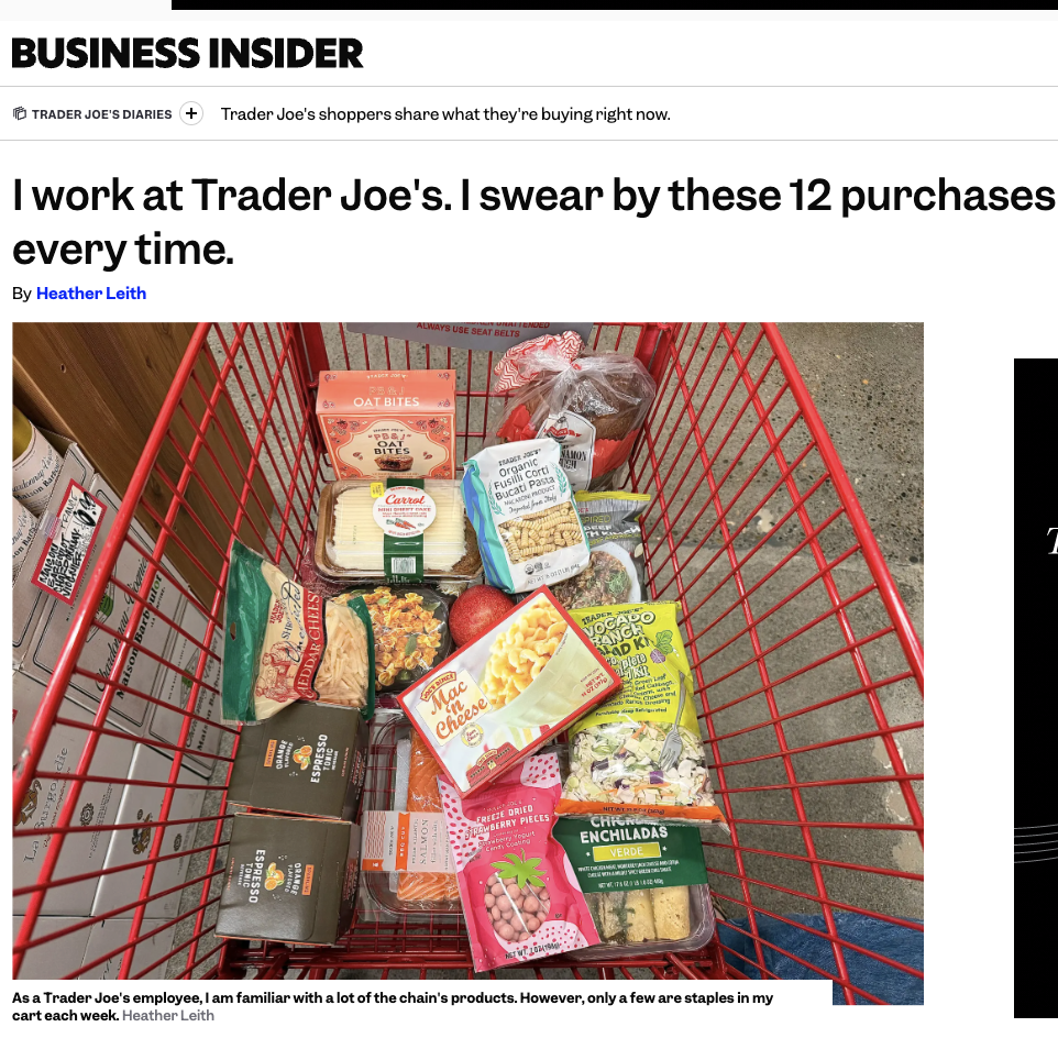 Screenshot of Business Insider article by Heather Leith