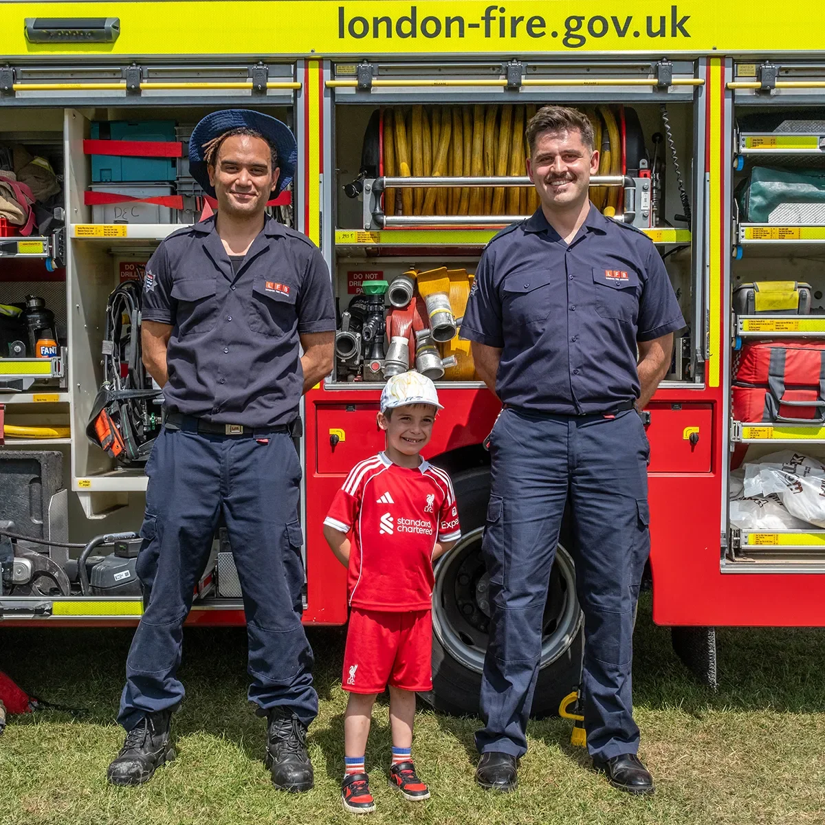 Firemen and fan at Arkley Village Fayre 2026