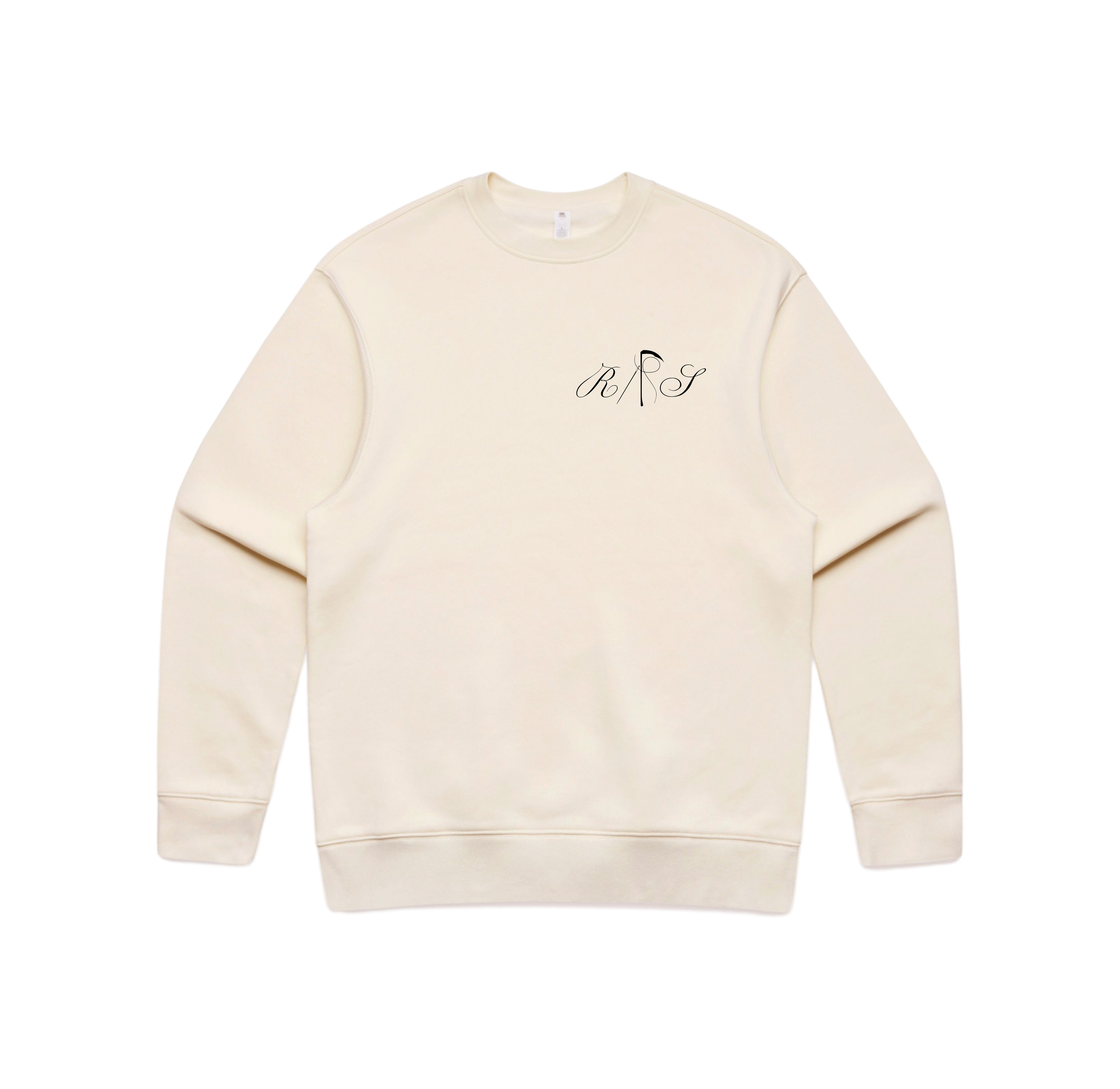 Woe - Ecru Relaxed crew Front.png