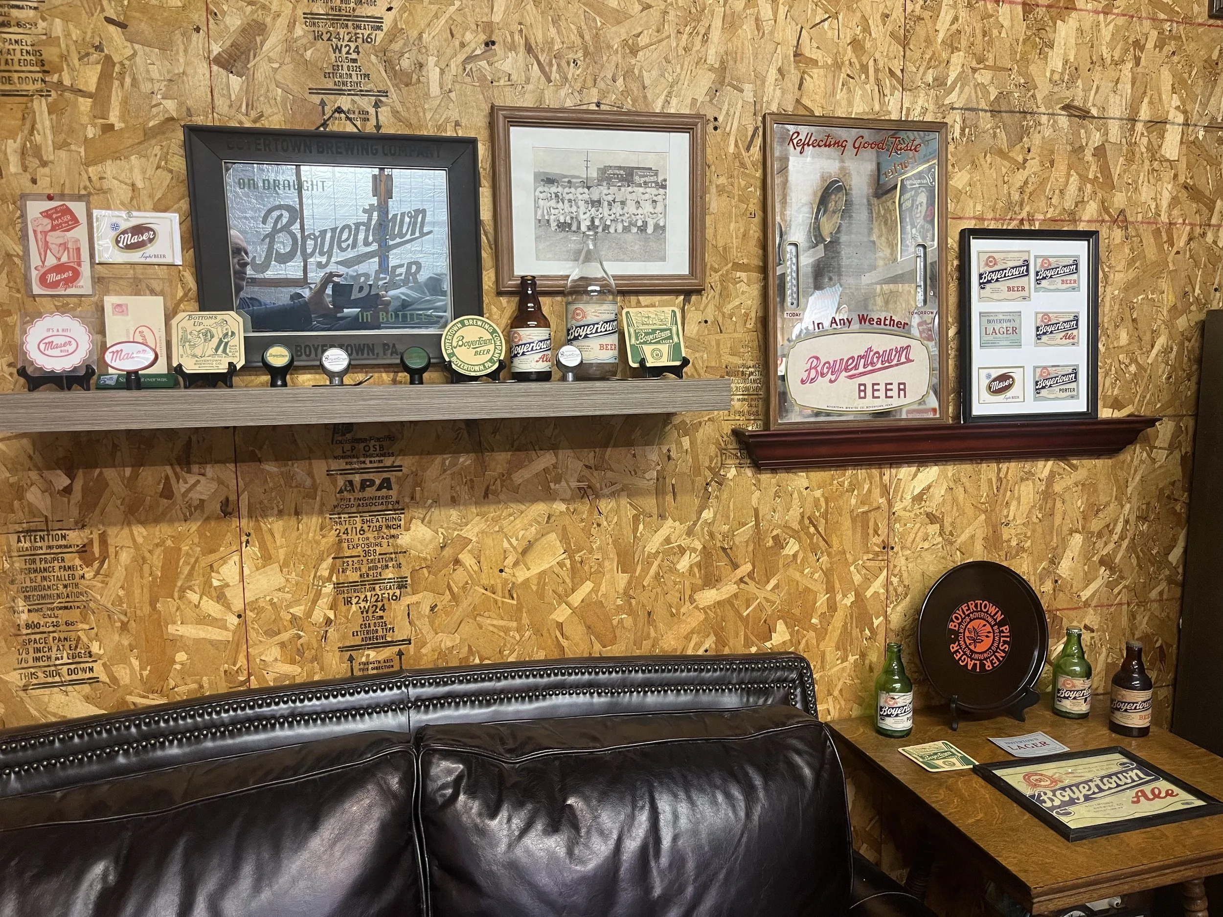 Take a seat in our newly made Boyertown Beer Display