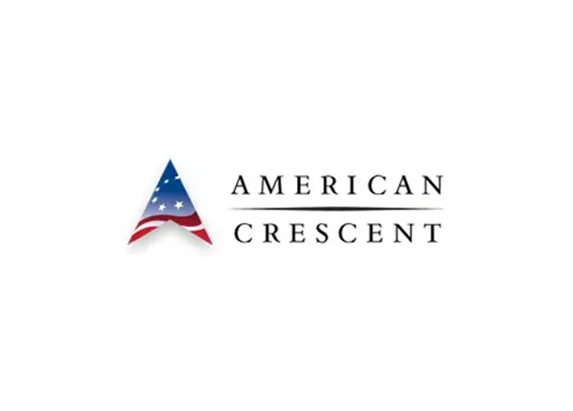 Logo with a stylized letter 'A' in red, white, and blue patriotic colors, and the words 'American Crescent' beside it.