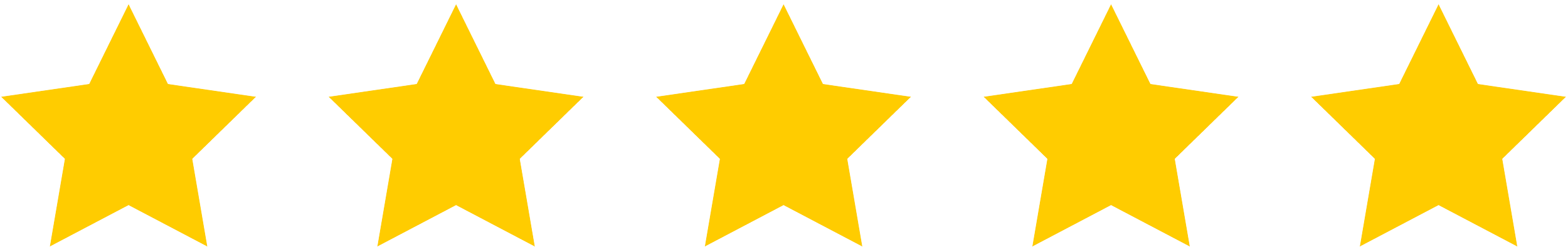 Five gold stars in a horizontal row.