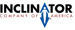 Logo of a blue double arrow pointing up and down, and the text 'INCLINATOR' with 'Company of America' underneath.