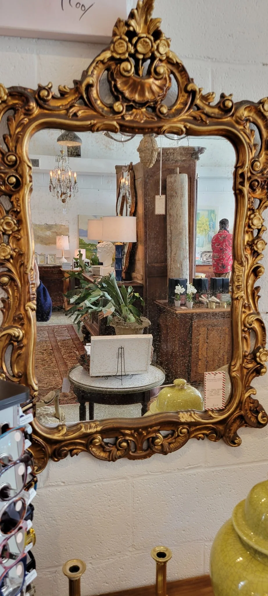 Italian Baroque Parcel Gilt Scrolled Mirror