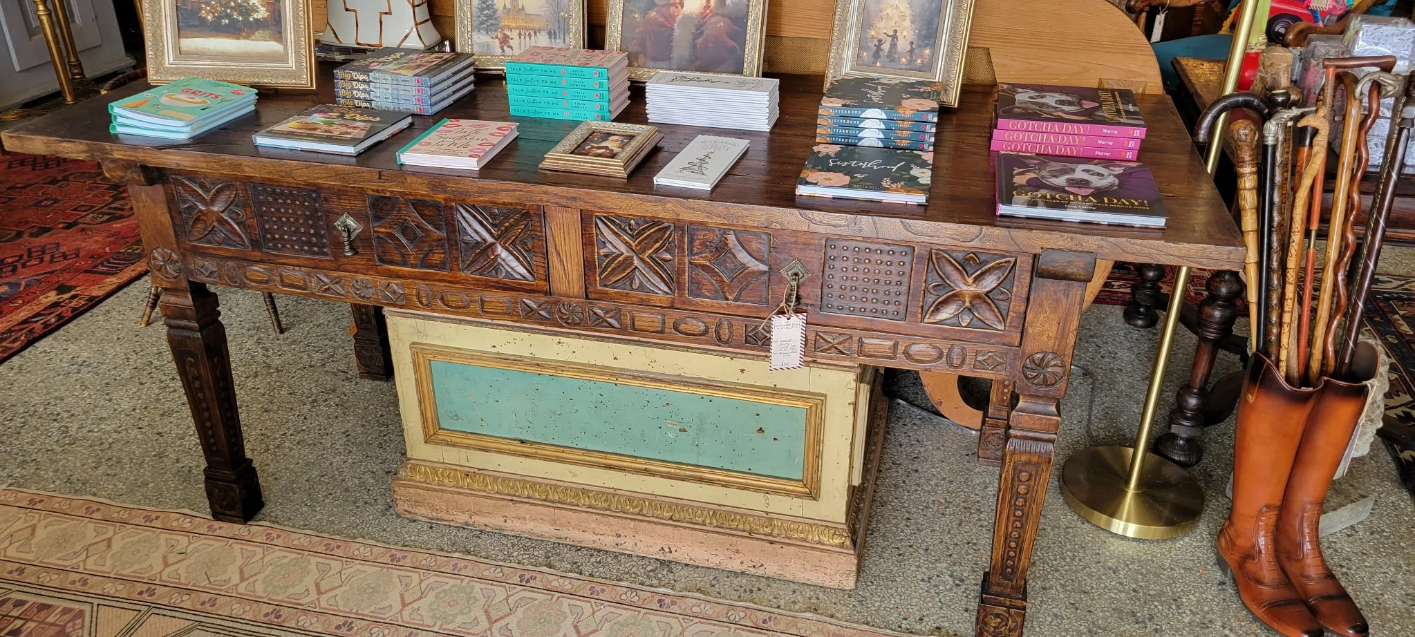 Baroque Carved Library Table