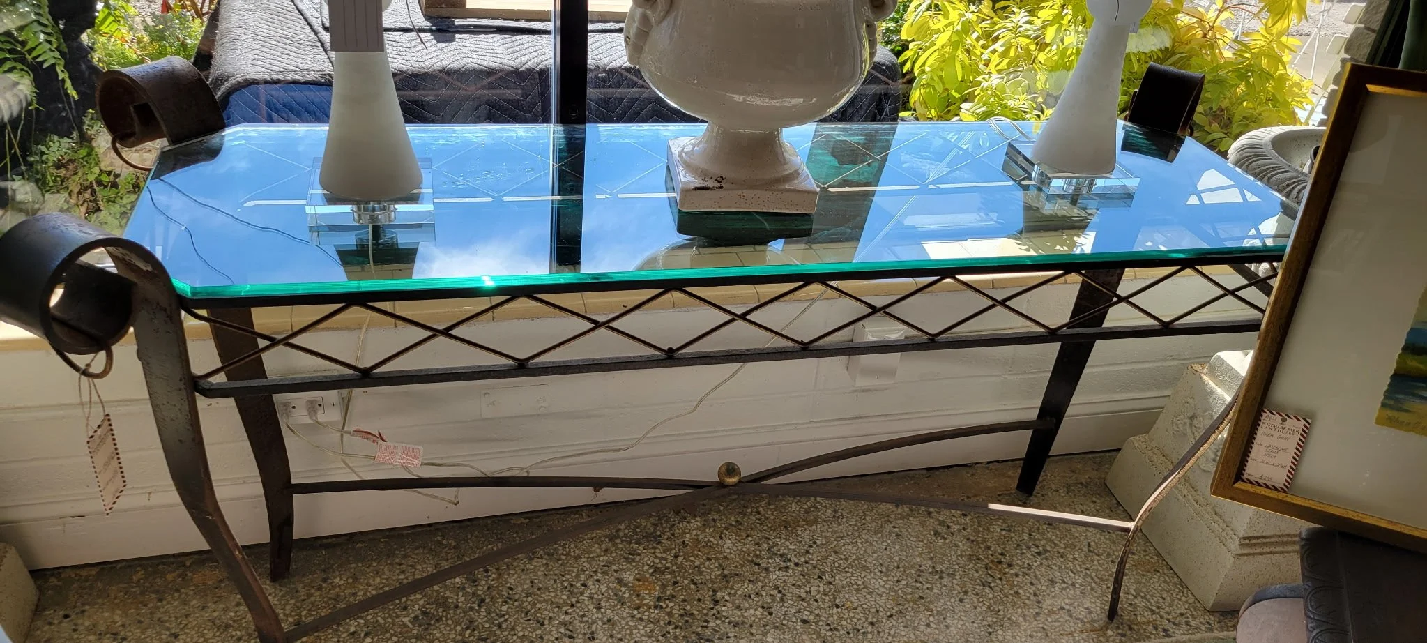 Iron & Glass Console Table