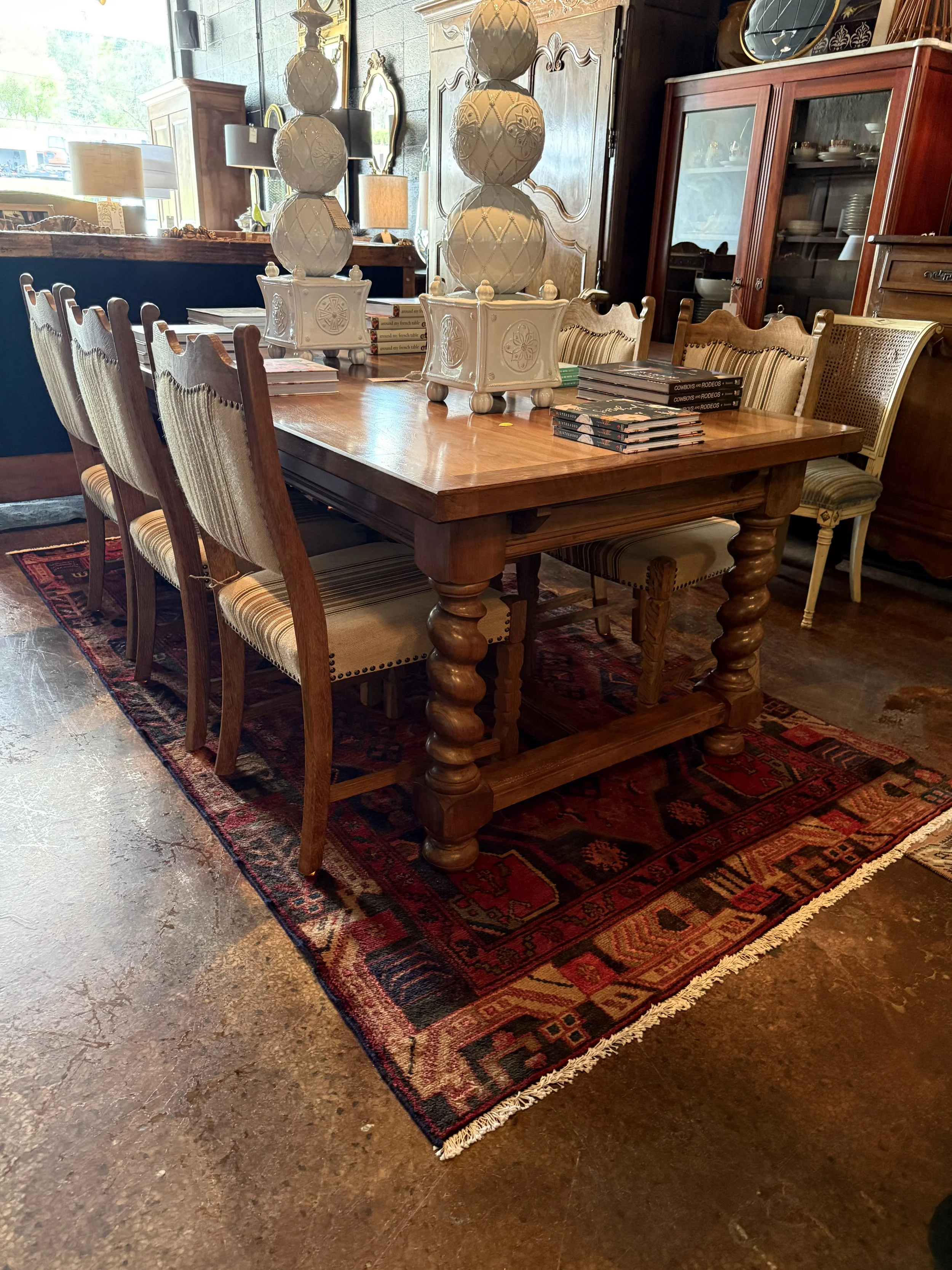 Louis XIII French Twist Dining Table