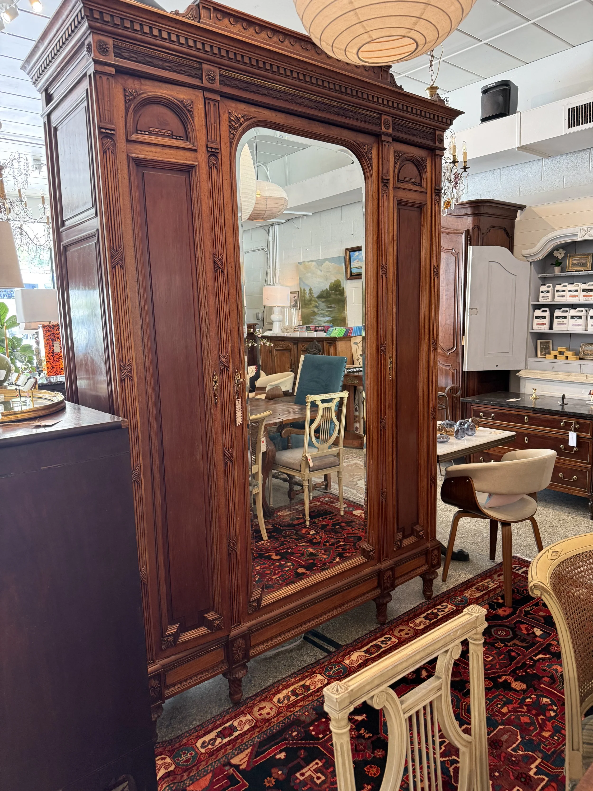 Louis XVI Tripple Door Walnut Armoire