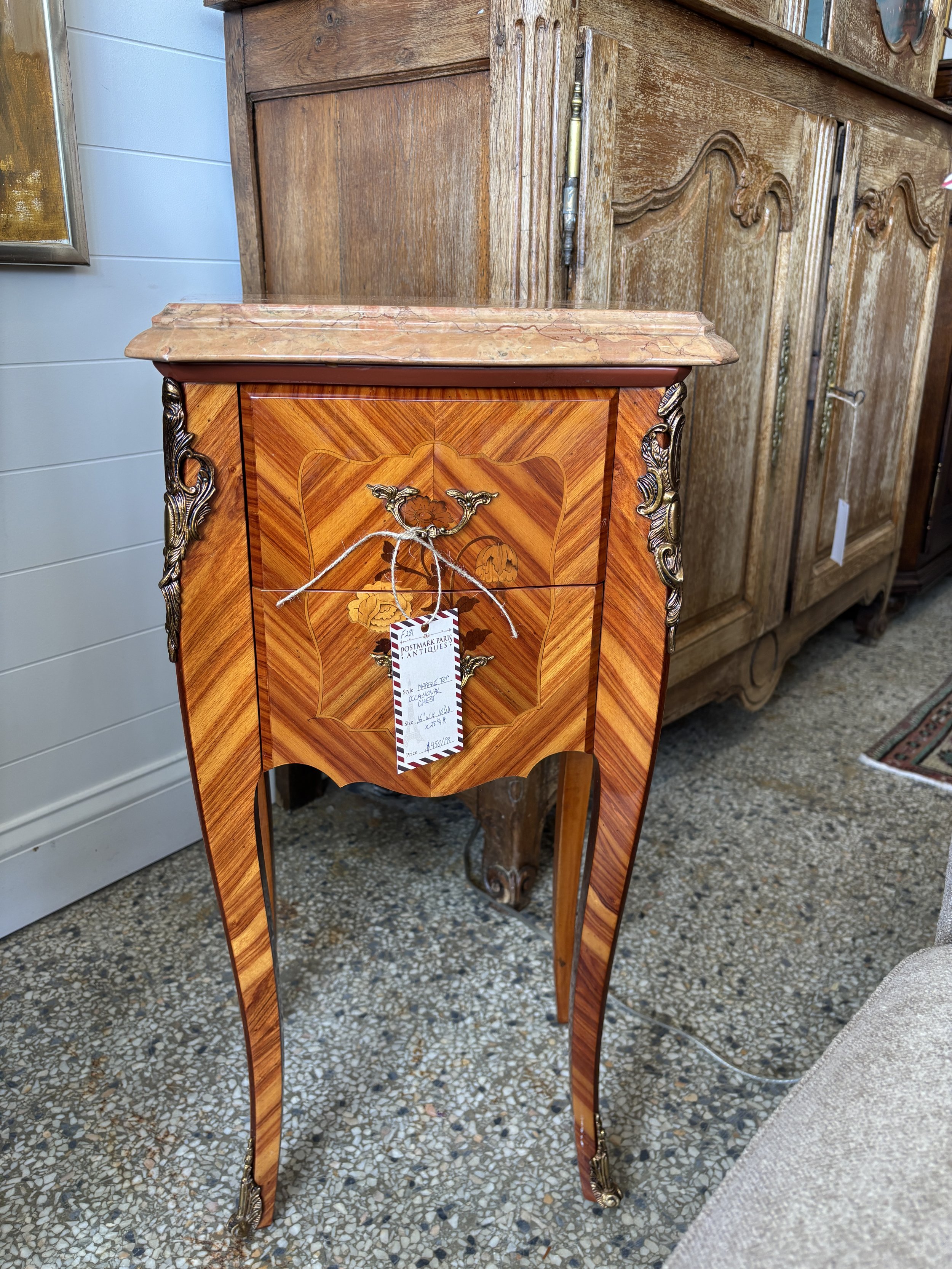Marble Top Side Table Pair
