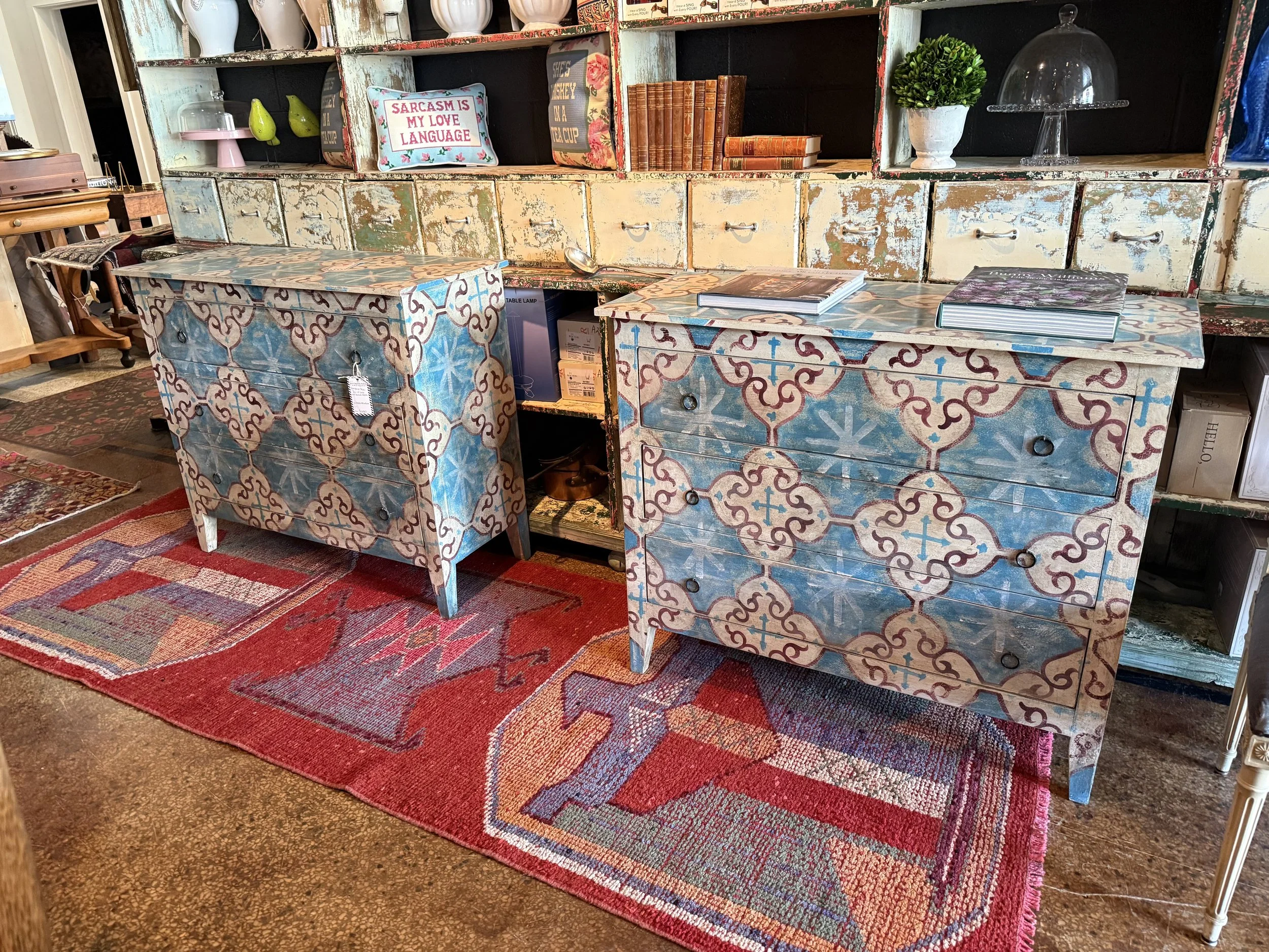 Pair Large Painted Chests
