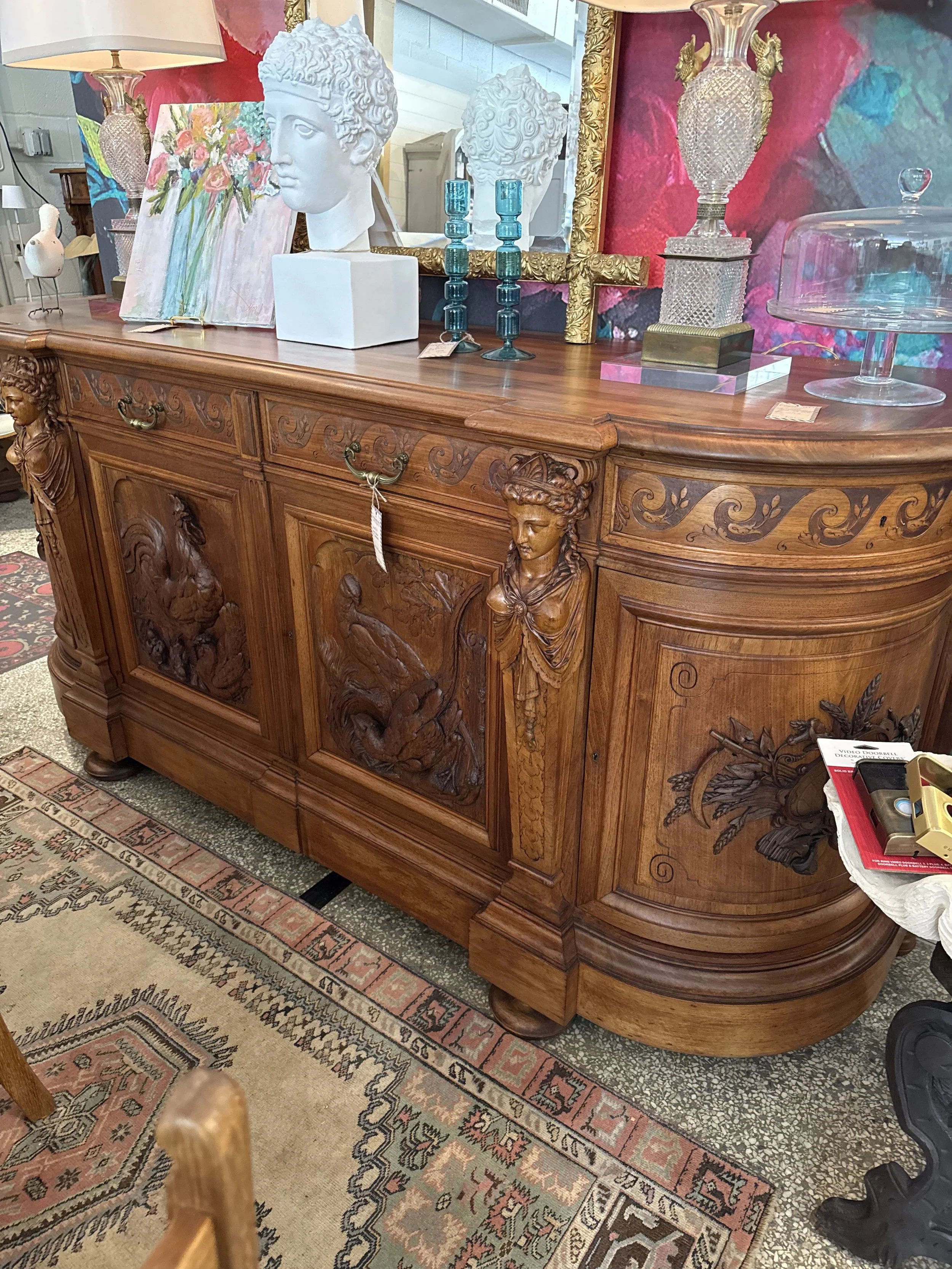 Louis XIV Carved Walnut Sideboard