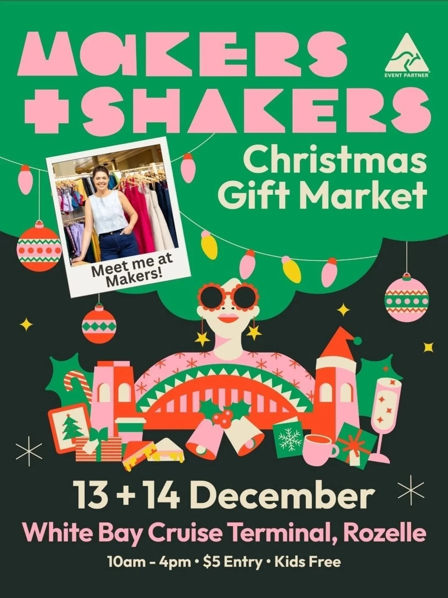 The Makers + Shakers Market returns for a special Christmas Gift Market! 🎄🎁🎅
 The two-day market is held at the incredible harbourside White Bay Cruise Terminal in Rozelle ⛴️

The market features a curated lineup of 140+ craft/handmade stalls incl