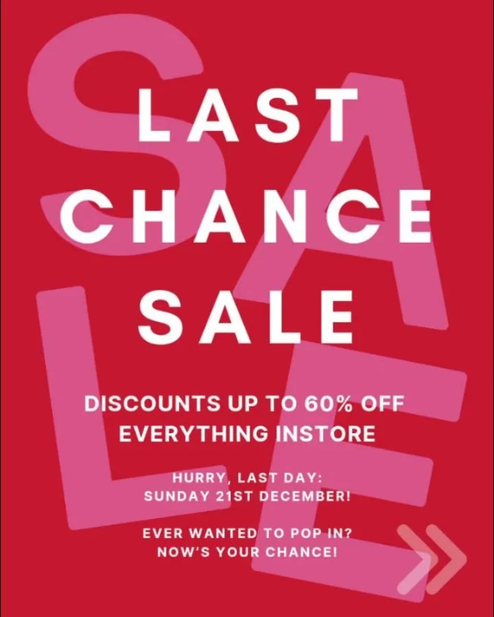 It&rsquo;s the final countdown for our Ivanhoe storefront ⏰✨

Our last chance sale is officially on &mdash; with discounts from 20% up to 60% off everything in-store as we close the doors on our physical shop (but Al El&eacute; is NOT going anywhere 