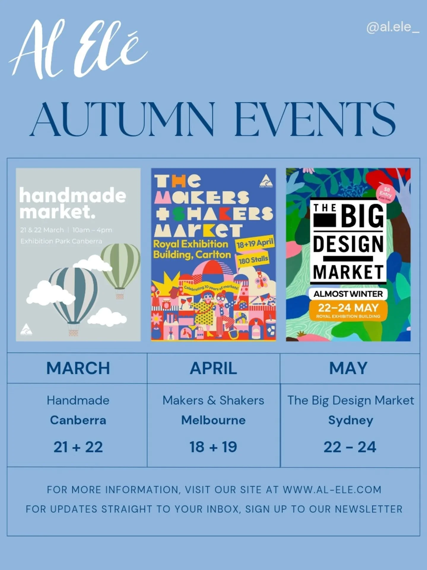 It's better late than never! ⏰

Yes, yes. I know March is over but I had to put @handmadecanberra on the Autumn calendar 🍂

I'll be at the Royal Exhibition Building TWICE this season! 
Including THIS WEEKEND for @themakersandshakers who are celebrat