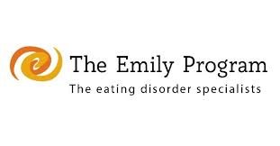 Logo of The Emily Program, featuring an orange swirl design and the text 'The Emily Program - The eating disorder specialists'."