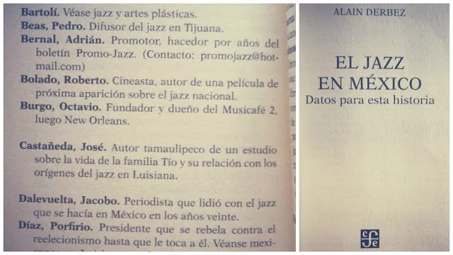 Derbez, A. (2012). El jazz en México: Datos para esta historia (2.ª ed.). Fondo de Cultura Económica.
