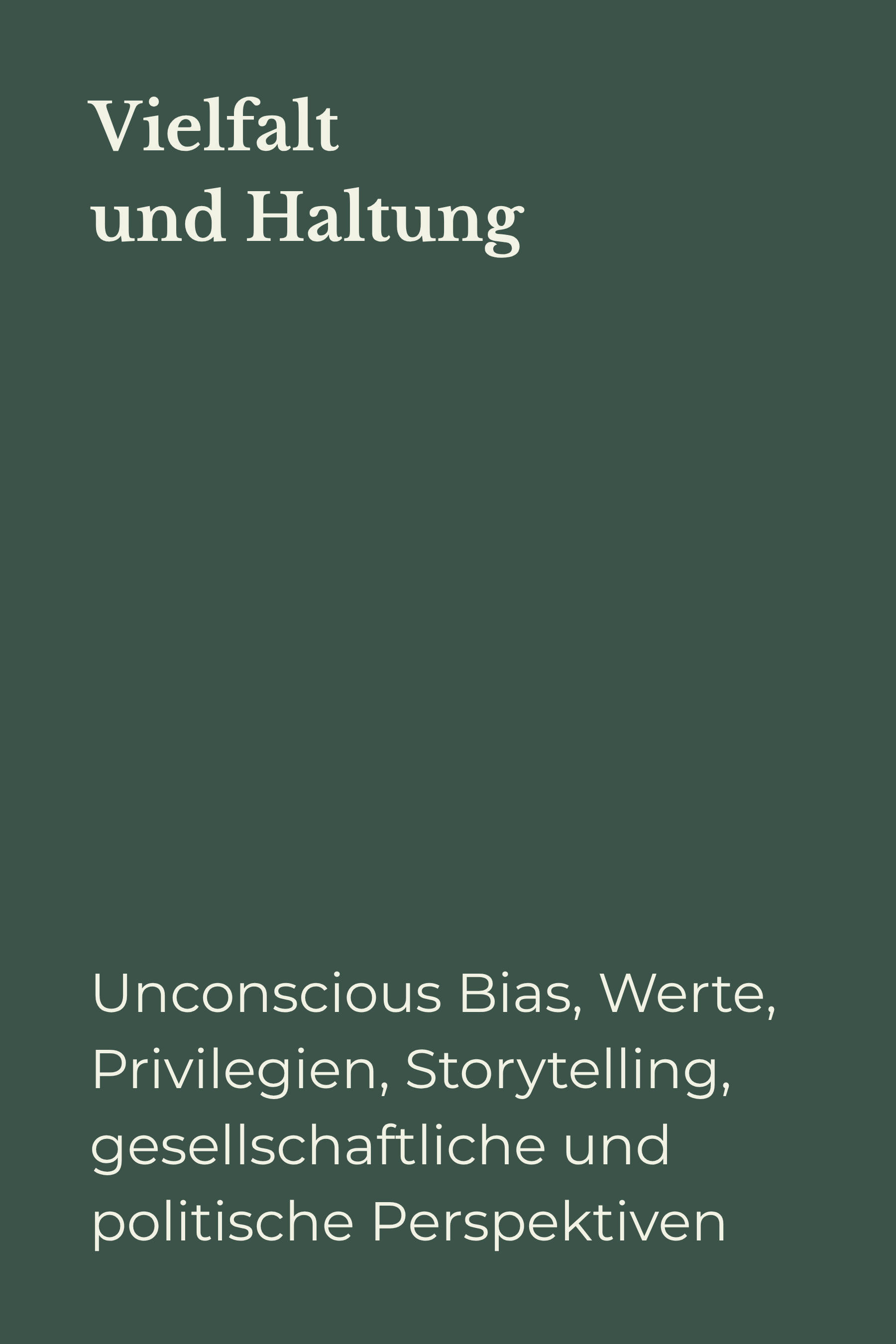 Buchcover mit Text: Vielfalt und Haltung