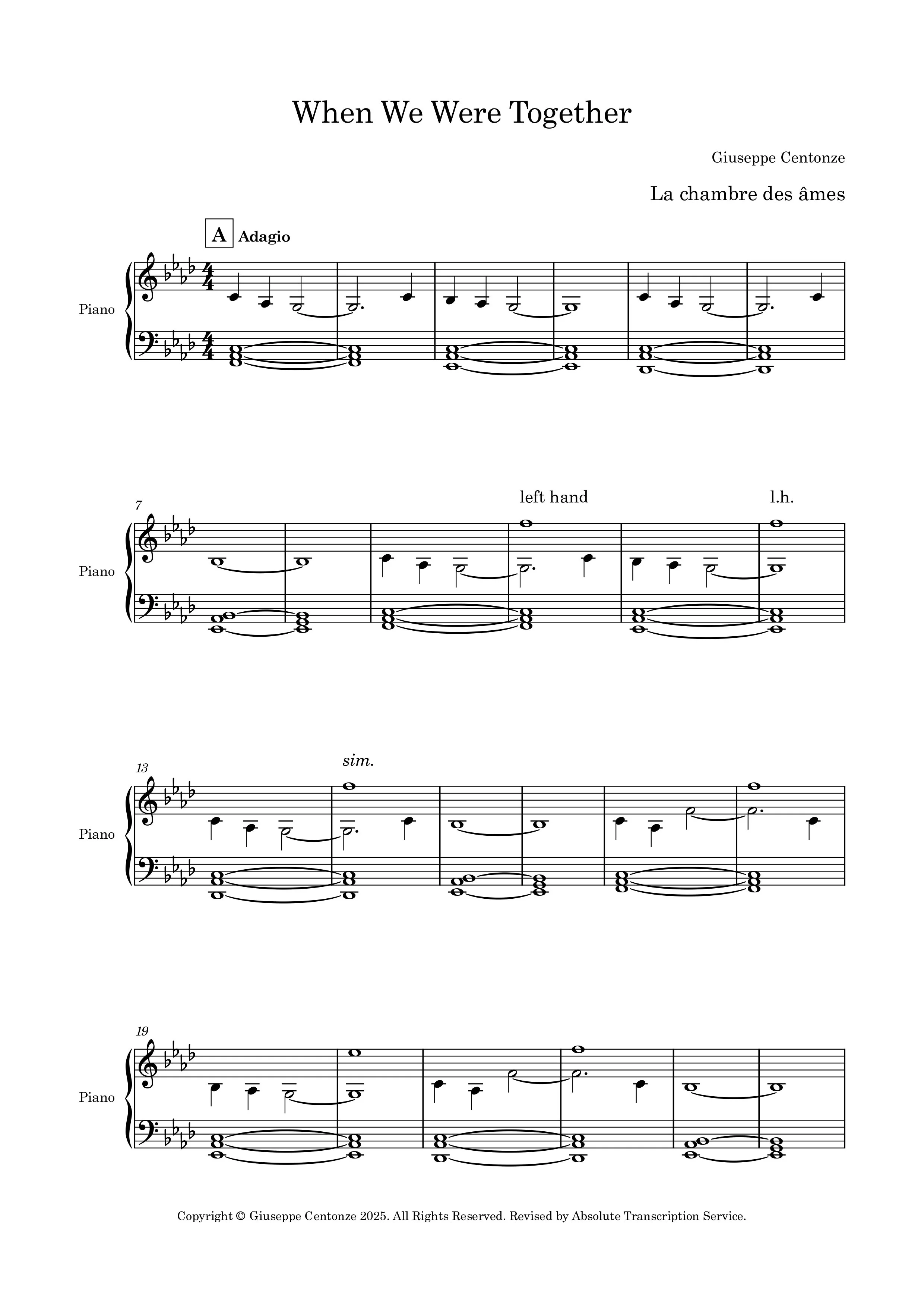 WHEN WE WERE TOGETHER (SOLO PIANO)