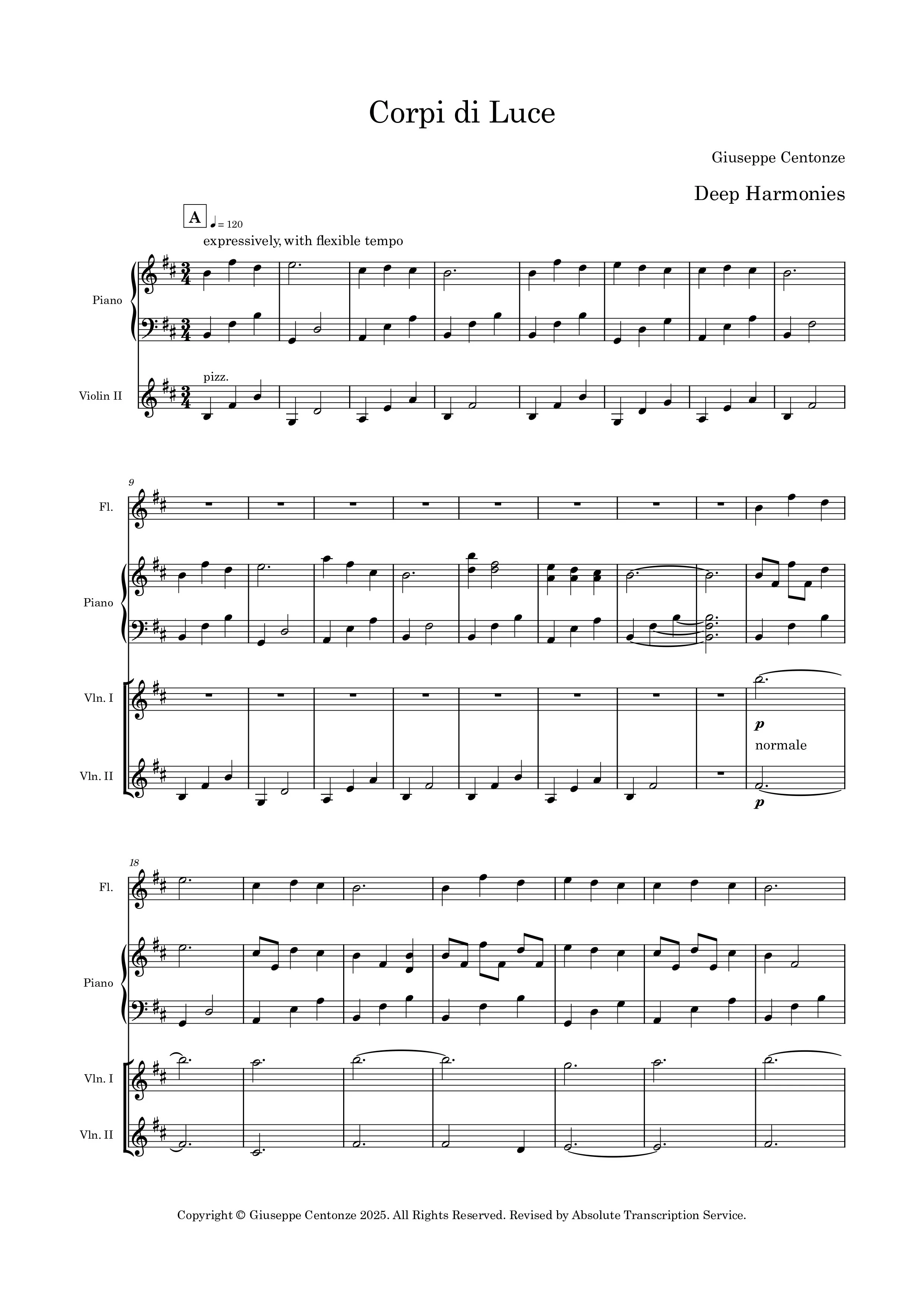 CORPI DI LUCE (FULL SCORE)