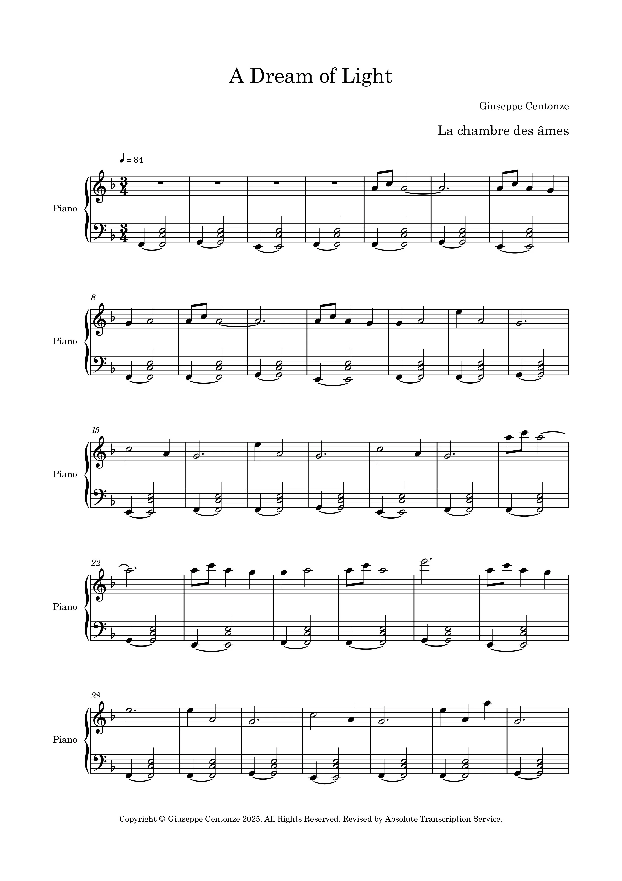 A DREAM OF LIGHT (SOLO PIANO)