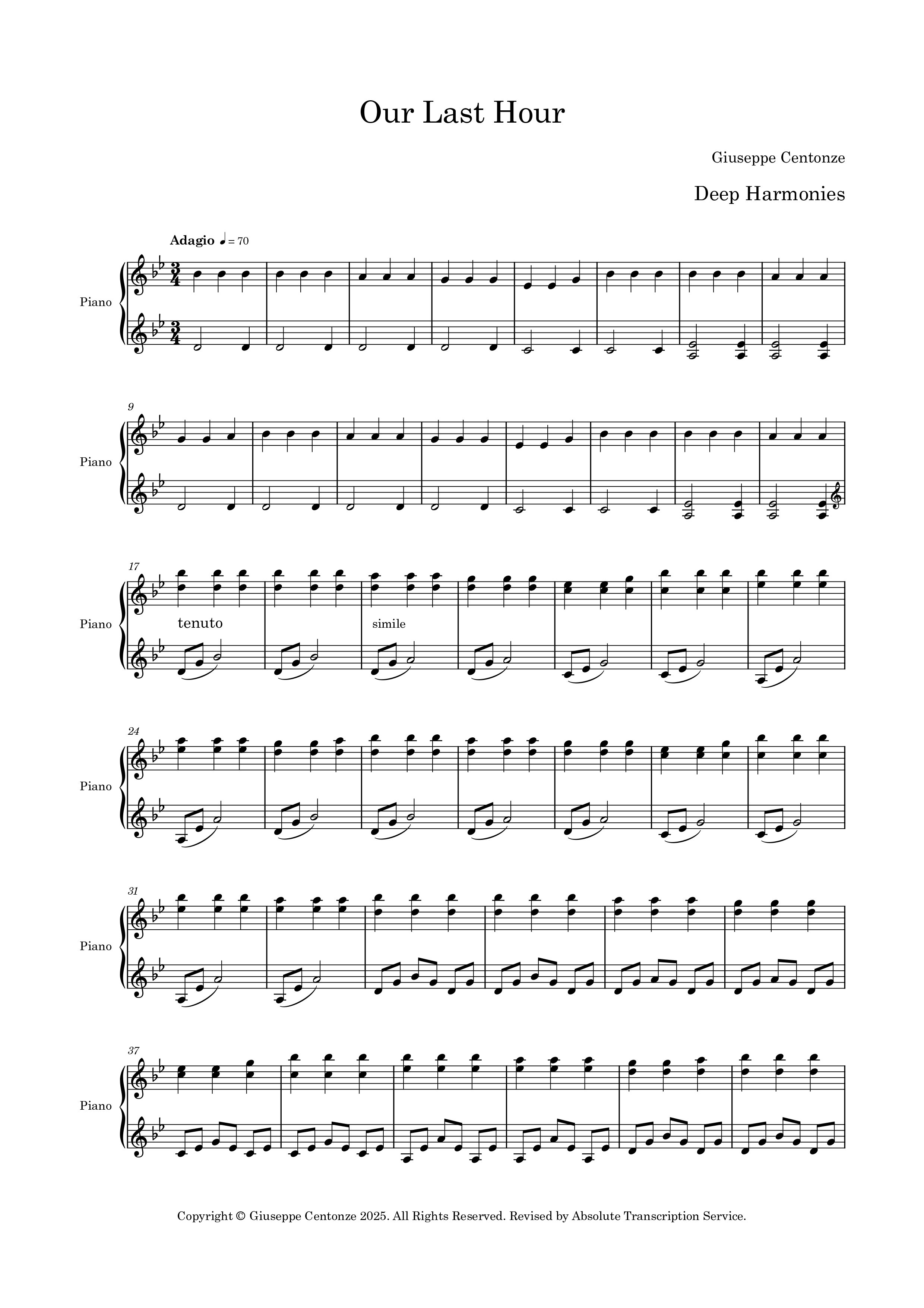 OUR LAST HOUR (FULL SCORE)