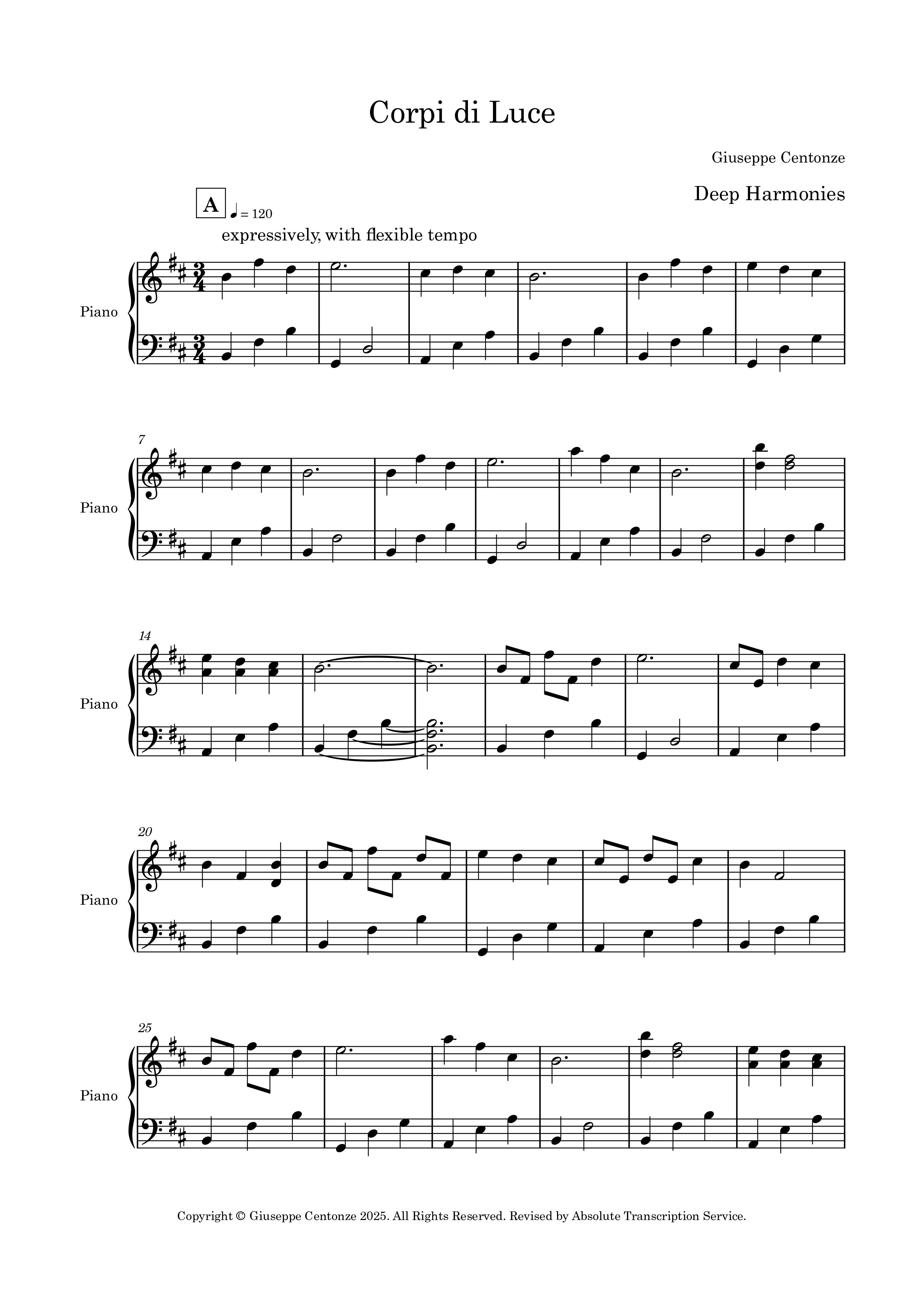 CORPI DI LUCE (SOLO PIANO)
