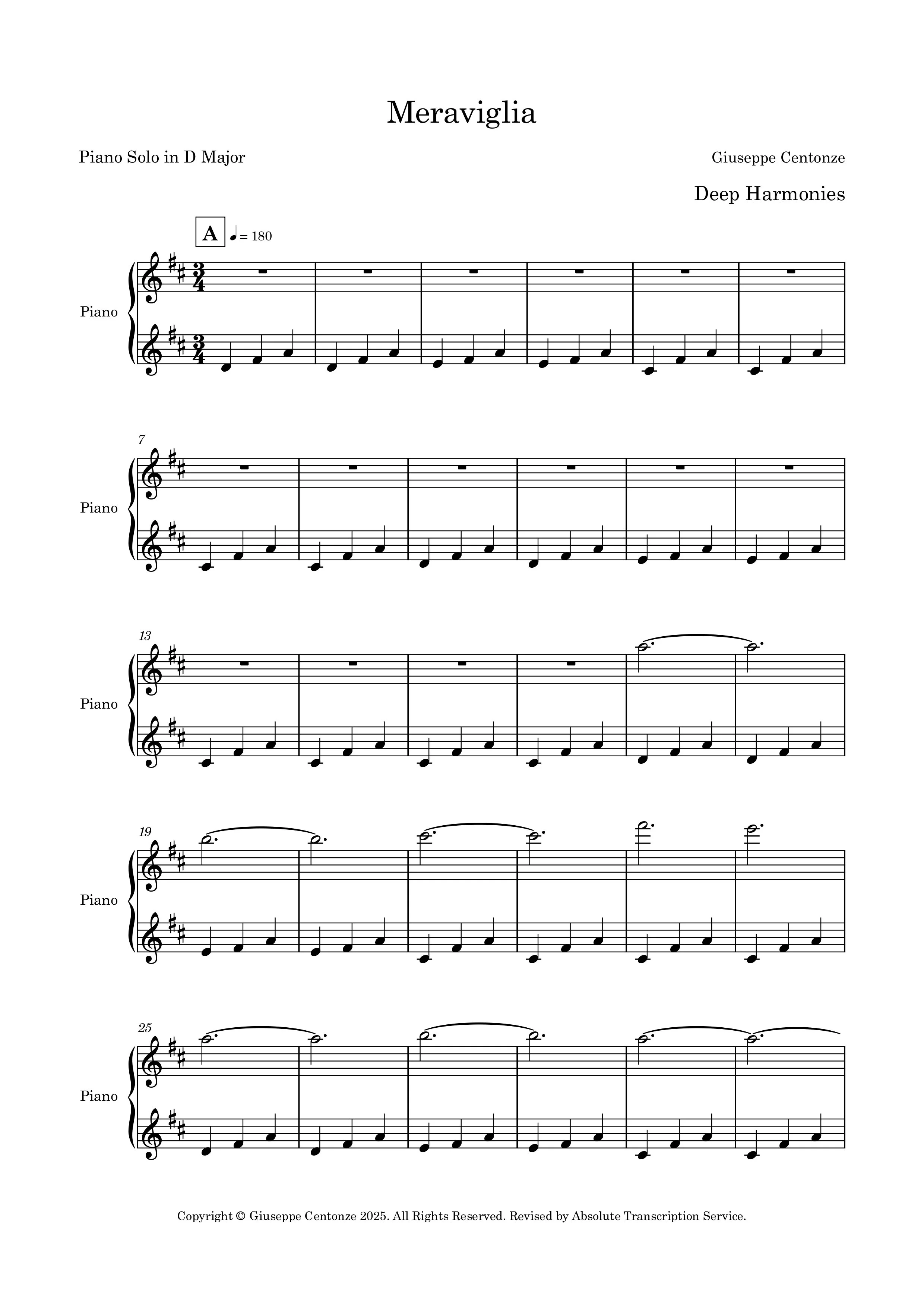 MERAVIGLIA (SOLO PIANO)