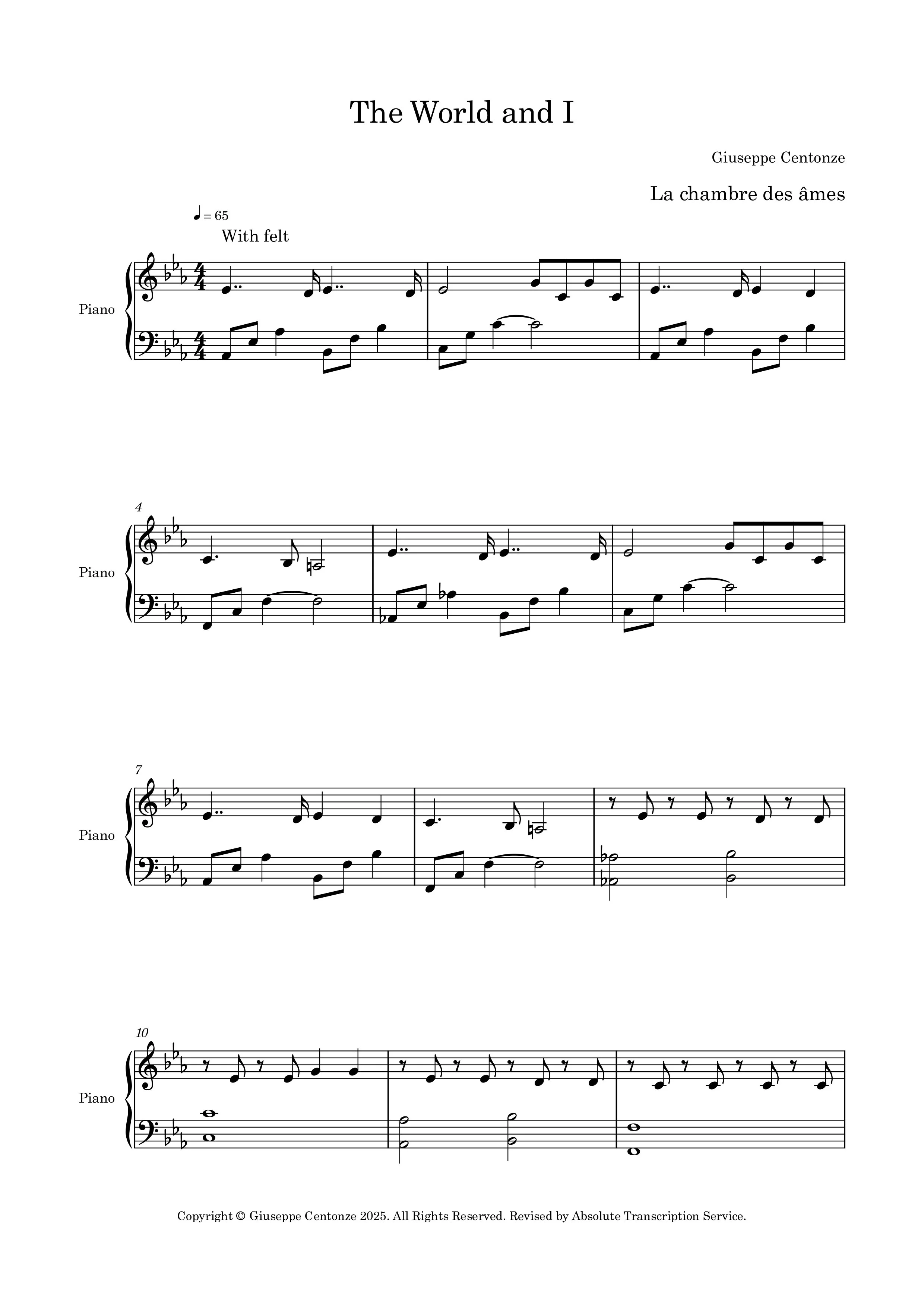 THE WORLD AND I (SOLO PIANO)
