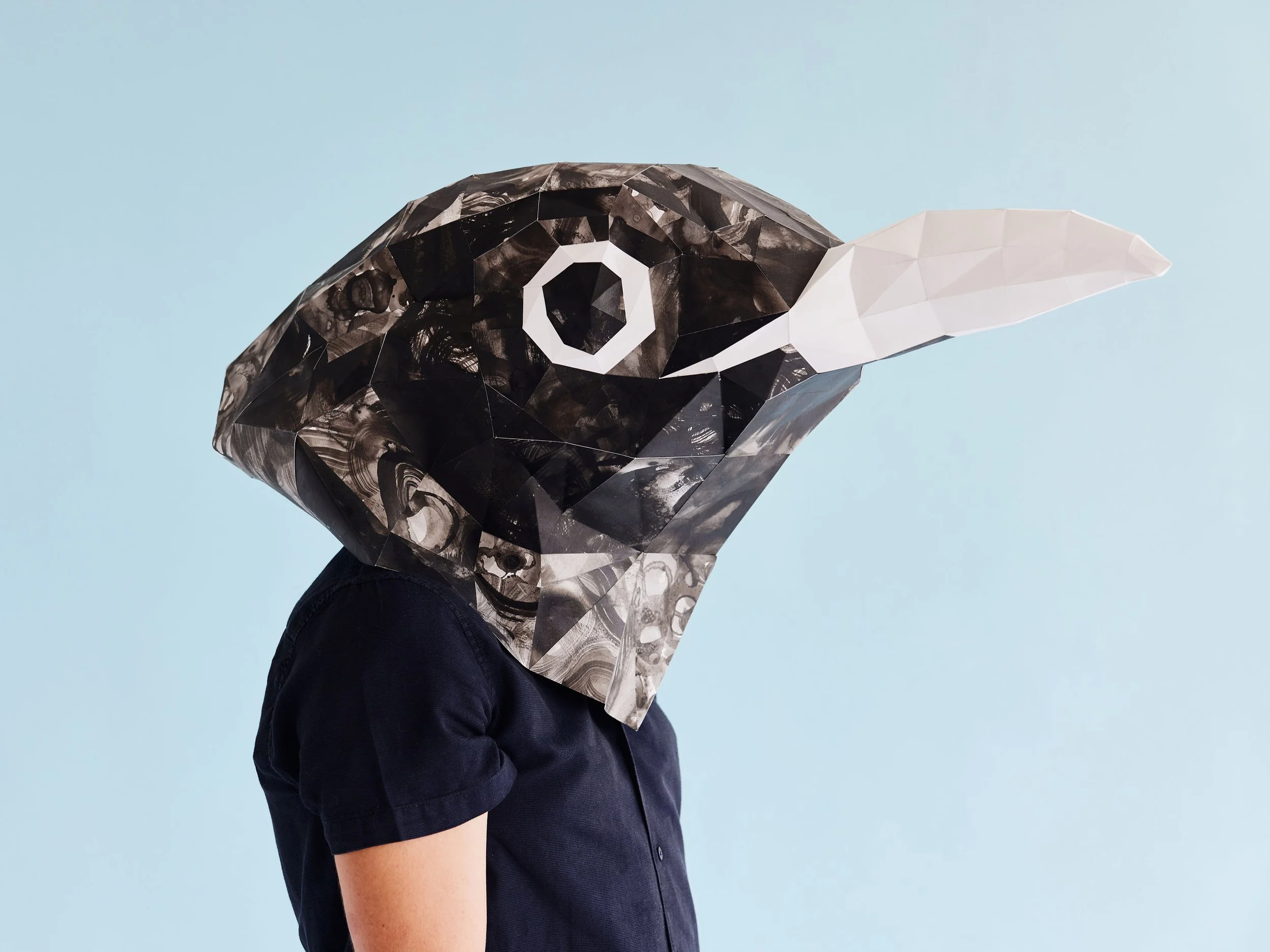 Axel Goossens, Merel Kop, 2023 | papier met inkt  H. 50,5 cm L. 85 cm D. 40 cm, Ed. 1/1