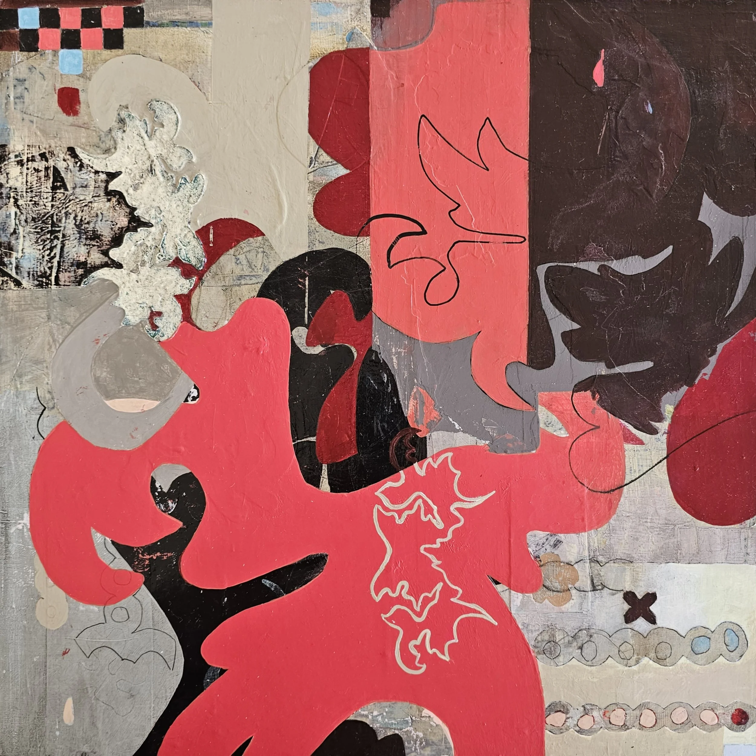 Tessa Maagdenberg, Dancing Queen, 2023, acryl op houten paneel, 40x40cm, uniek