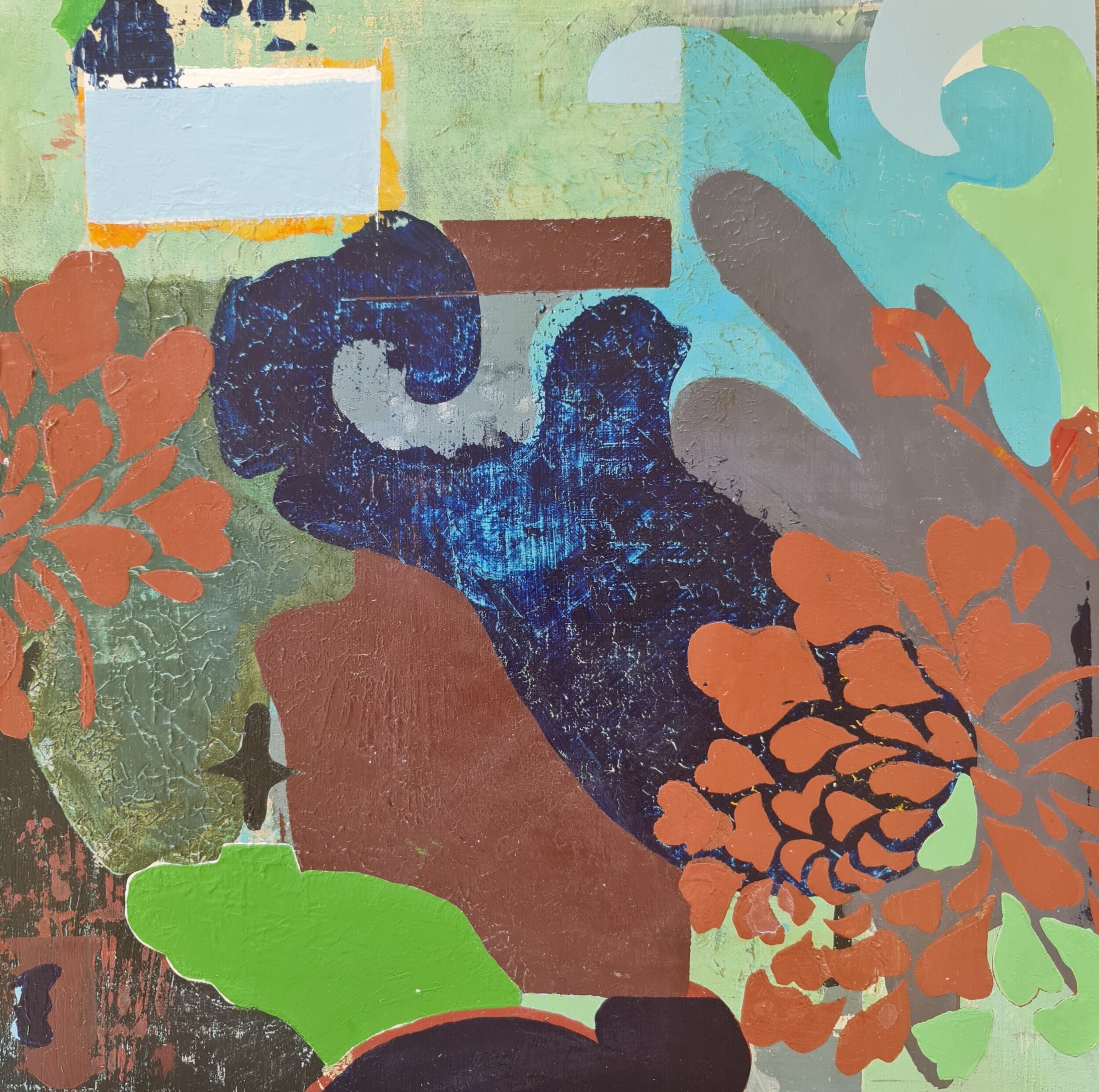 Tessa Maagdenberg, Emerald, 2023, acryl op houten paneel, 40x40cm, uniek